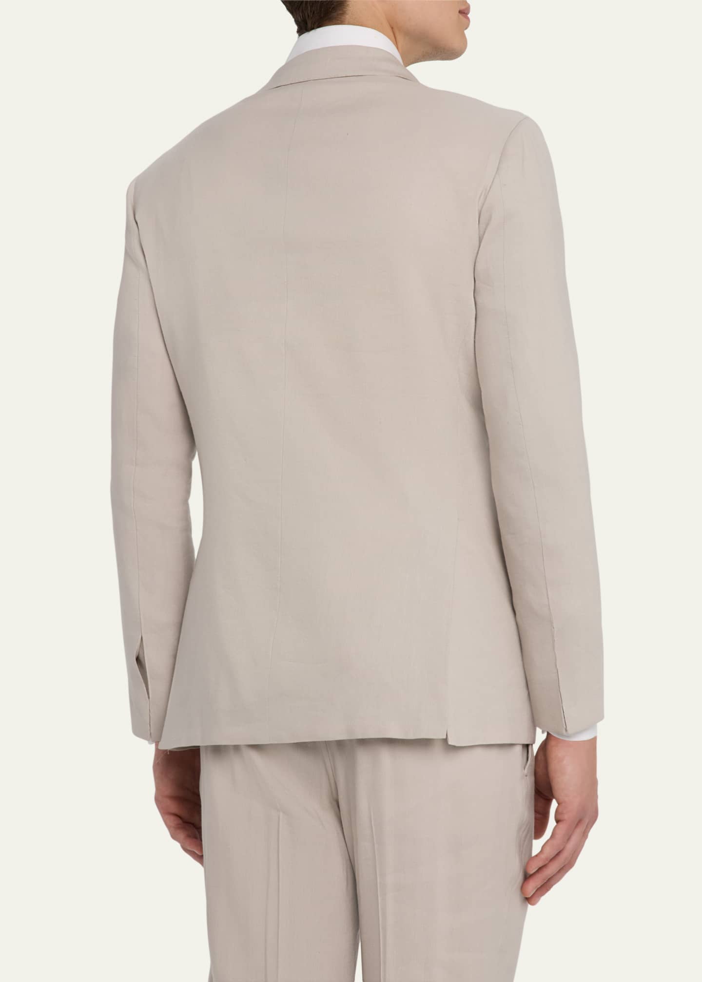 Kiton Men's Linen-Wool Solid Suit Image 5 of 8