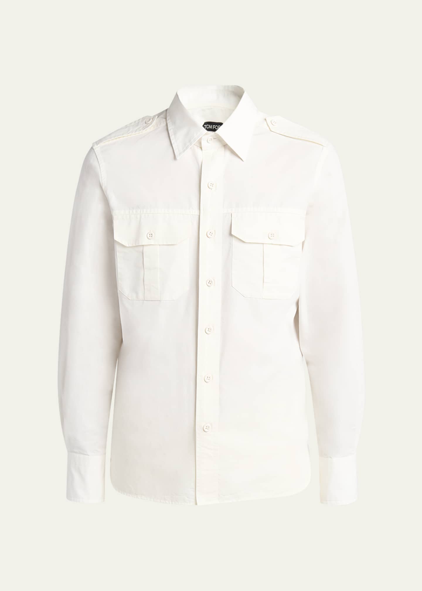 TOM FORD Men's Cotton-Silk Poplin Western Shirt Image 1 of 5