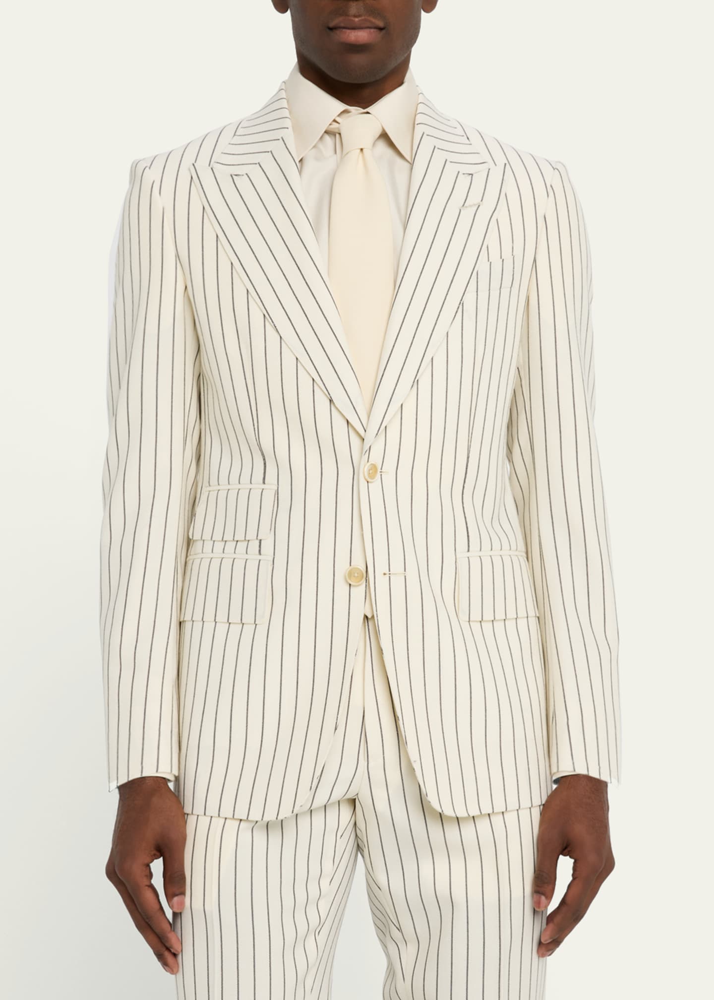 TOM FORD Men's Shelton Wool Pinstripe Suit Image 4 of 8