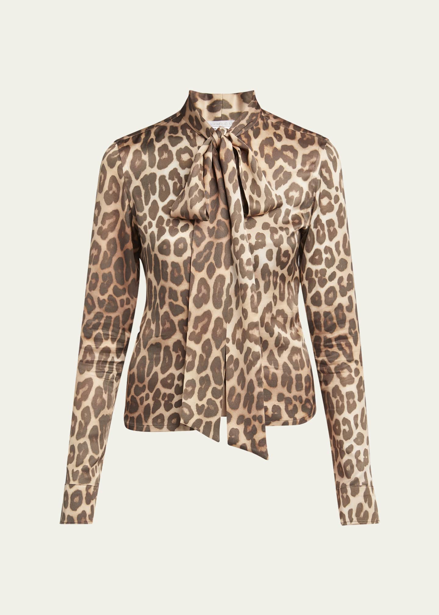 Stella McCartney Leopard-Print Bow Blouse Image 1 of 5