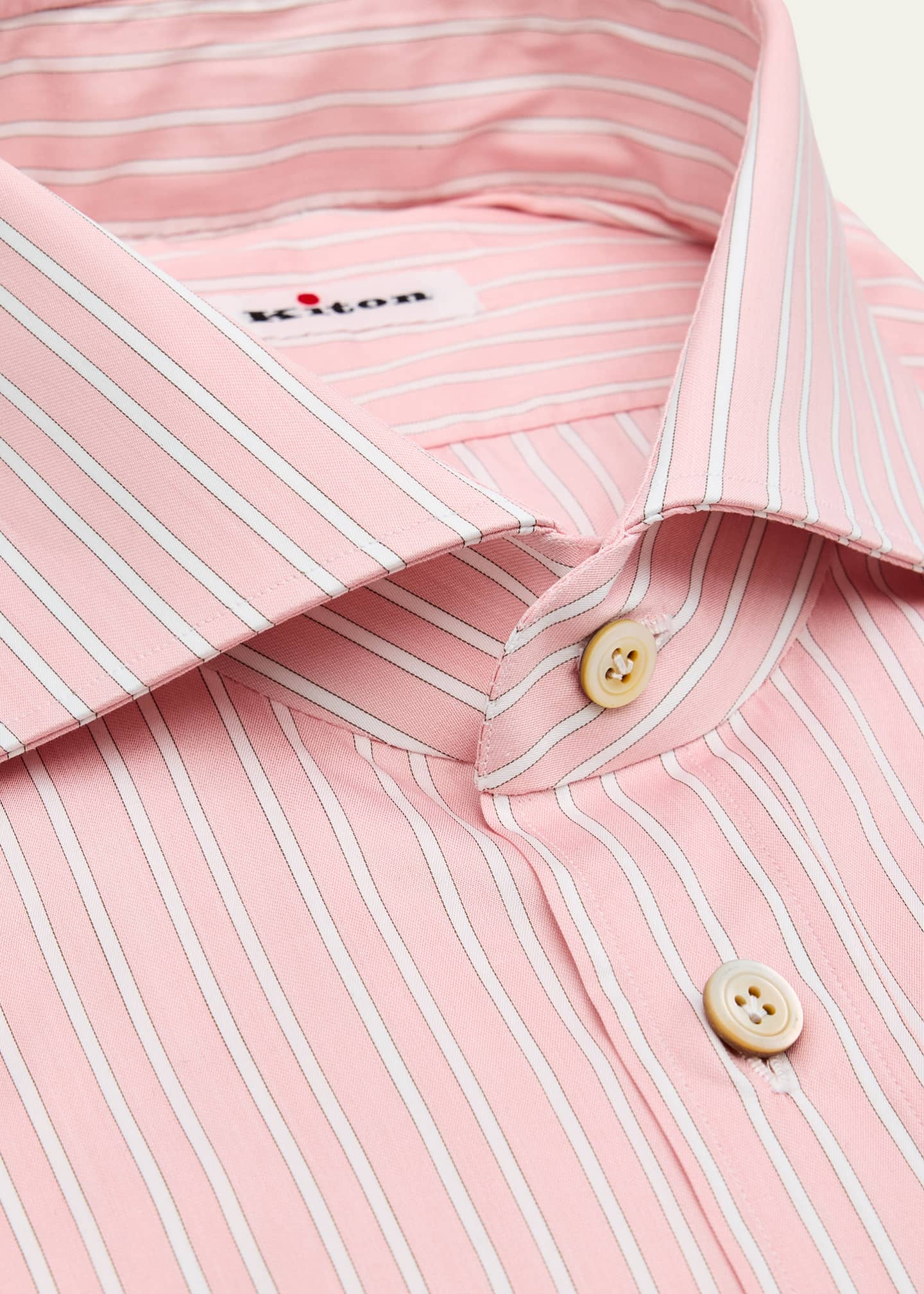 Kiton Men's Cotton Stripe Dress Shirt Image 2 of 2