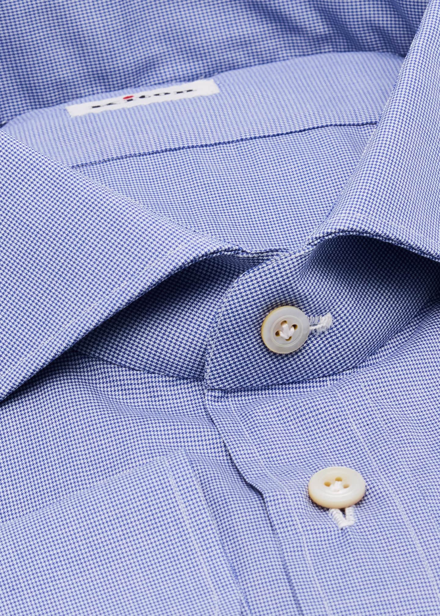 Kiton Men's Cotton Micro-Houndstooth Dress Shirt Image 2 of 2