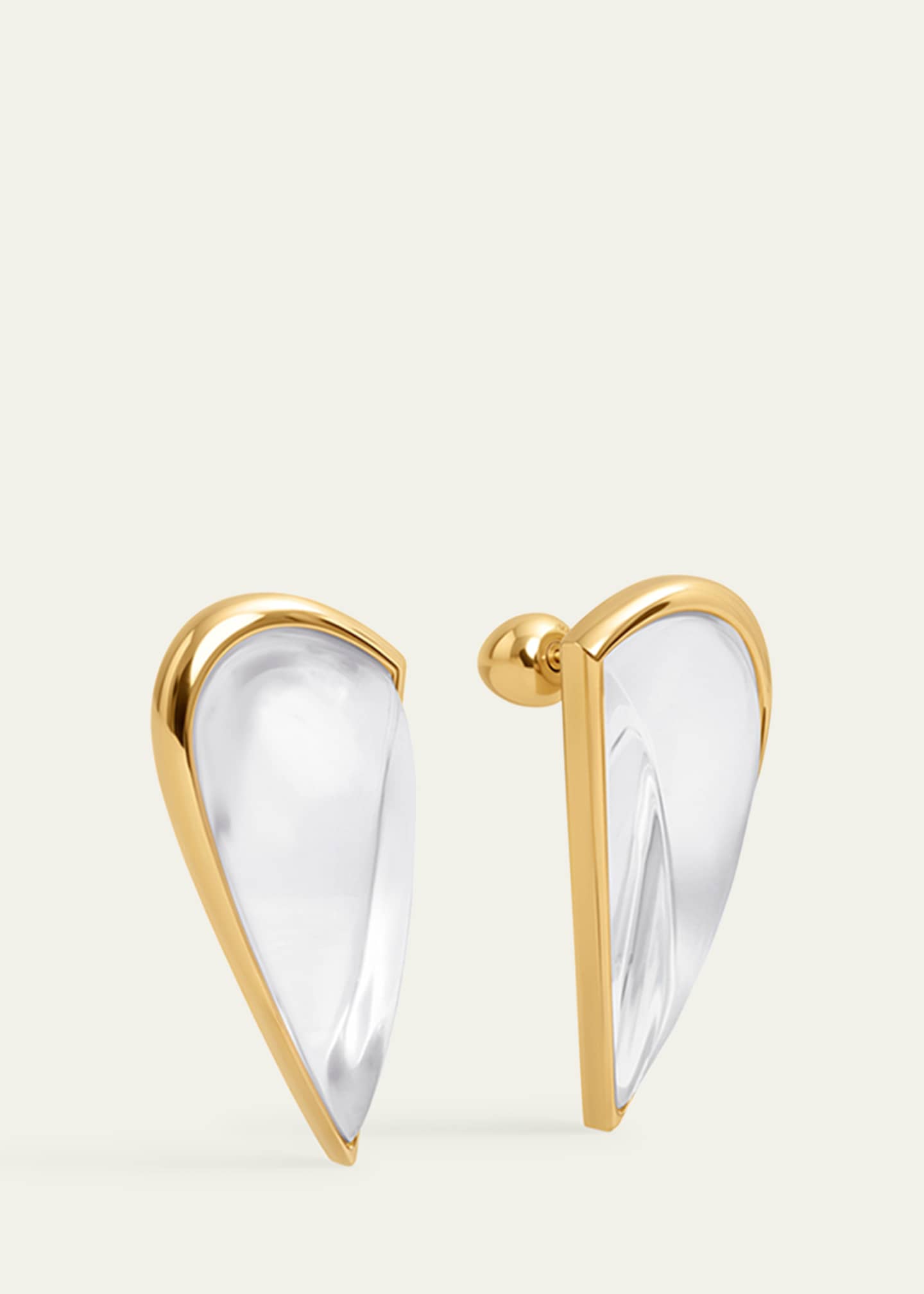 ALAIA Half Heart-Shaped Crystal Earrings Image 2 of 4