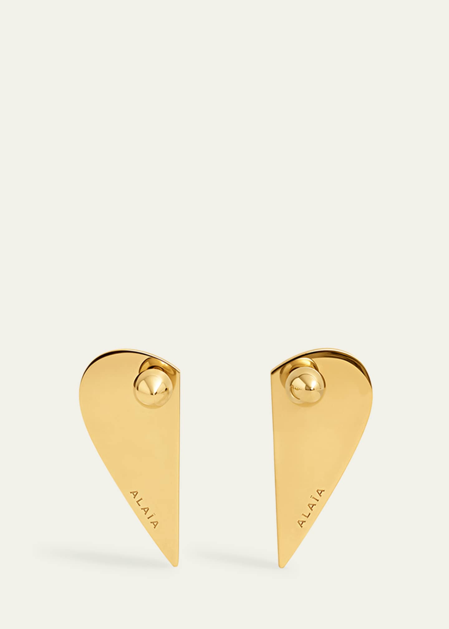 ALAIA Half Heart-Shaped Crystal Earrings Image 3 of 4