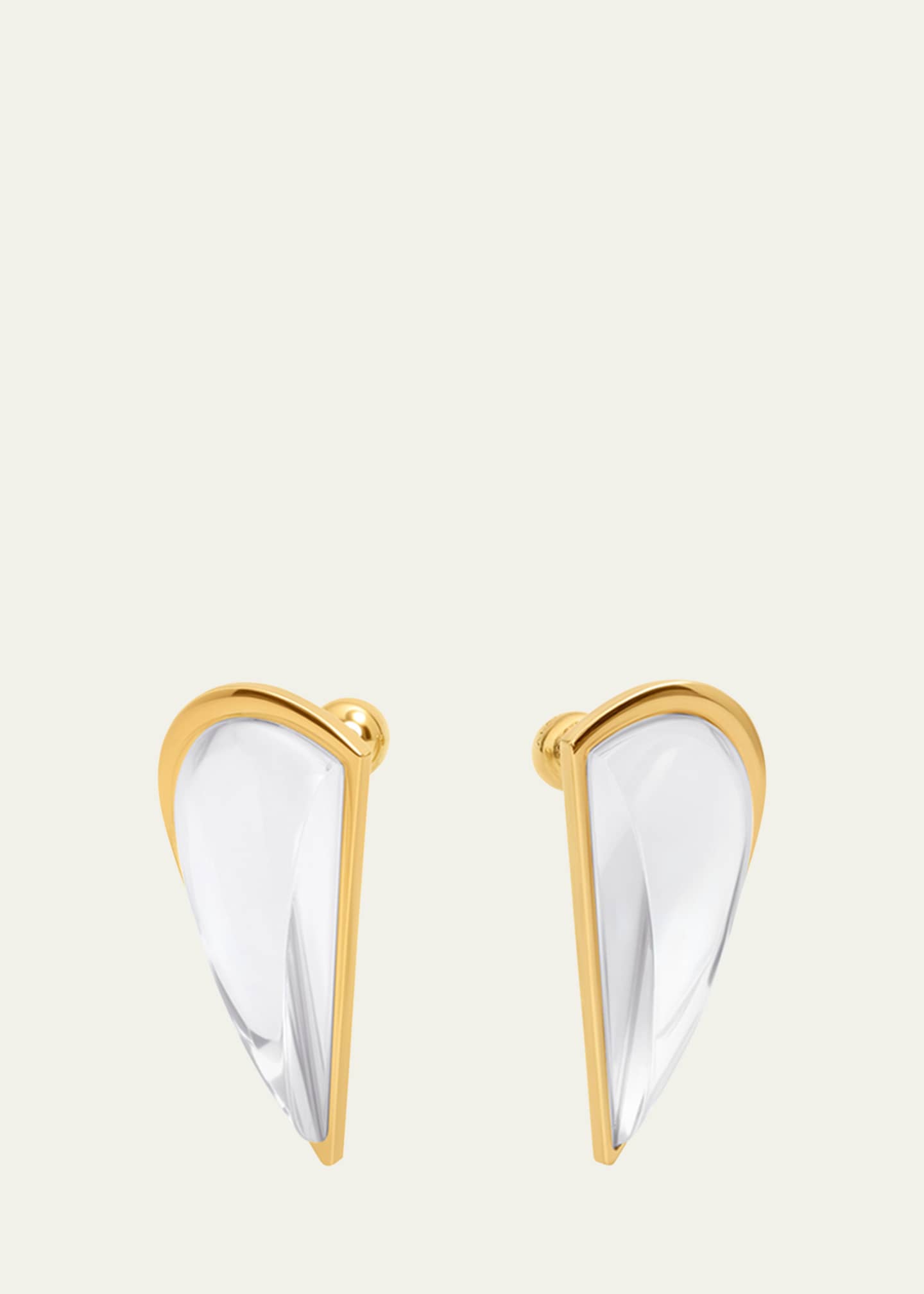 ALAIA Half Heart-Shaped Crystal Earrings Image 1 of 4