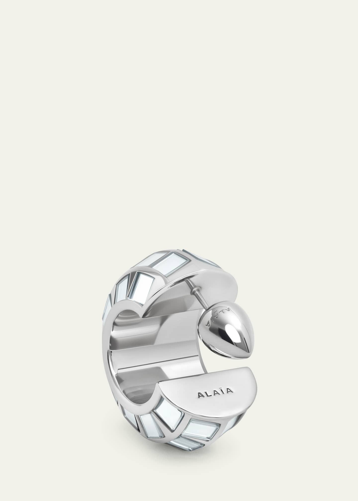 ALAIA Disco Crystal Small Hoop Earrings Image 3 of 3