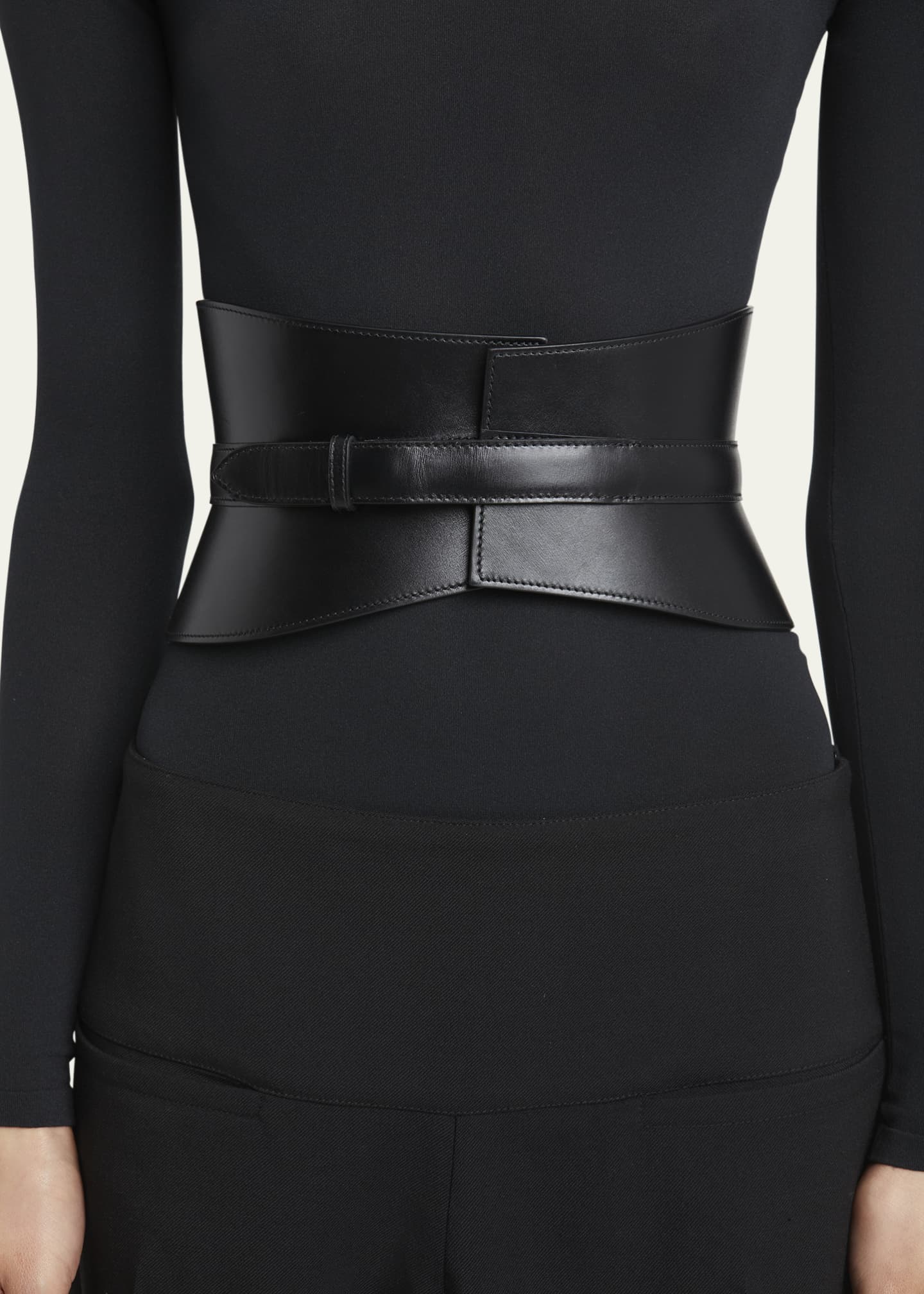 ALAIA Neo Curved Bustier Leather Belt Image 2 of 2