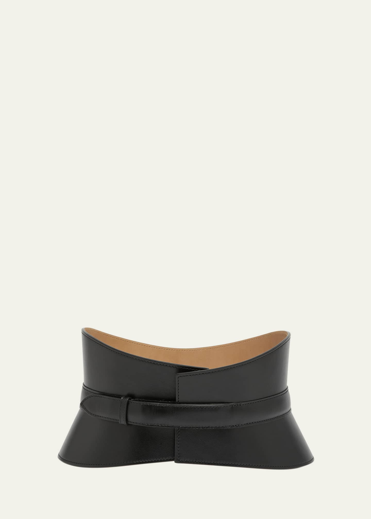 ALAIA Neo Curved Bustier Leather Belt Image 1 of 2