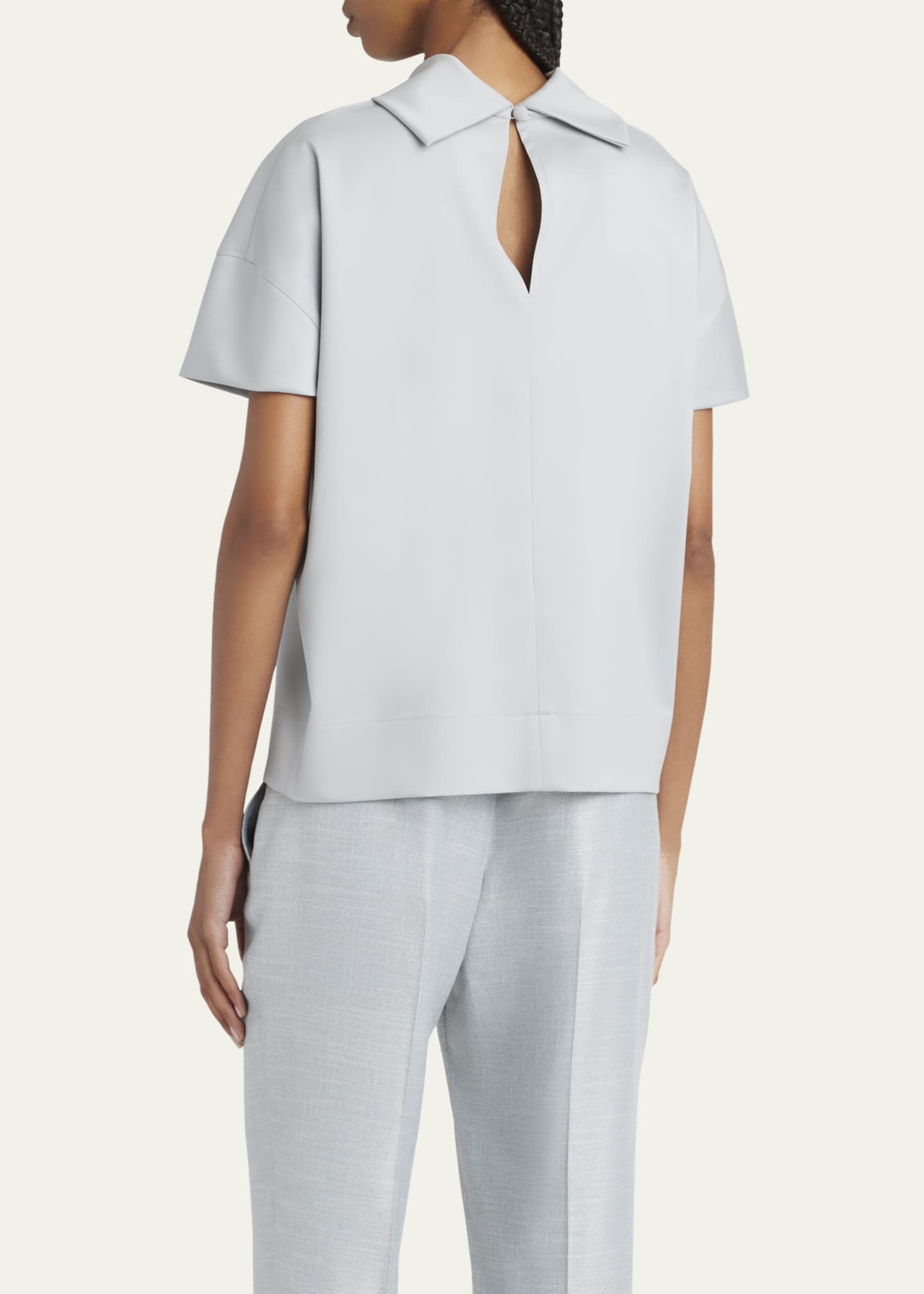 Kiton Mock-Neck Wool Silk Top Image 3 of 5