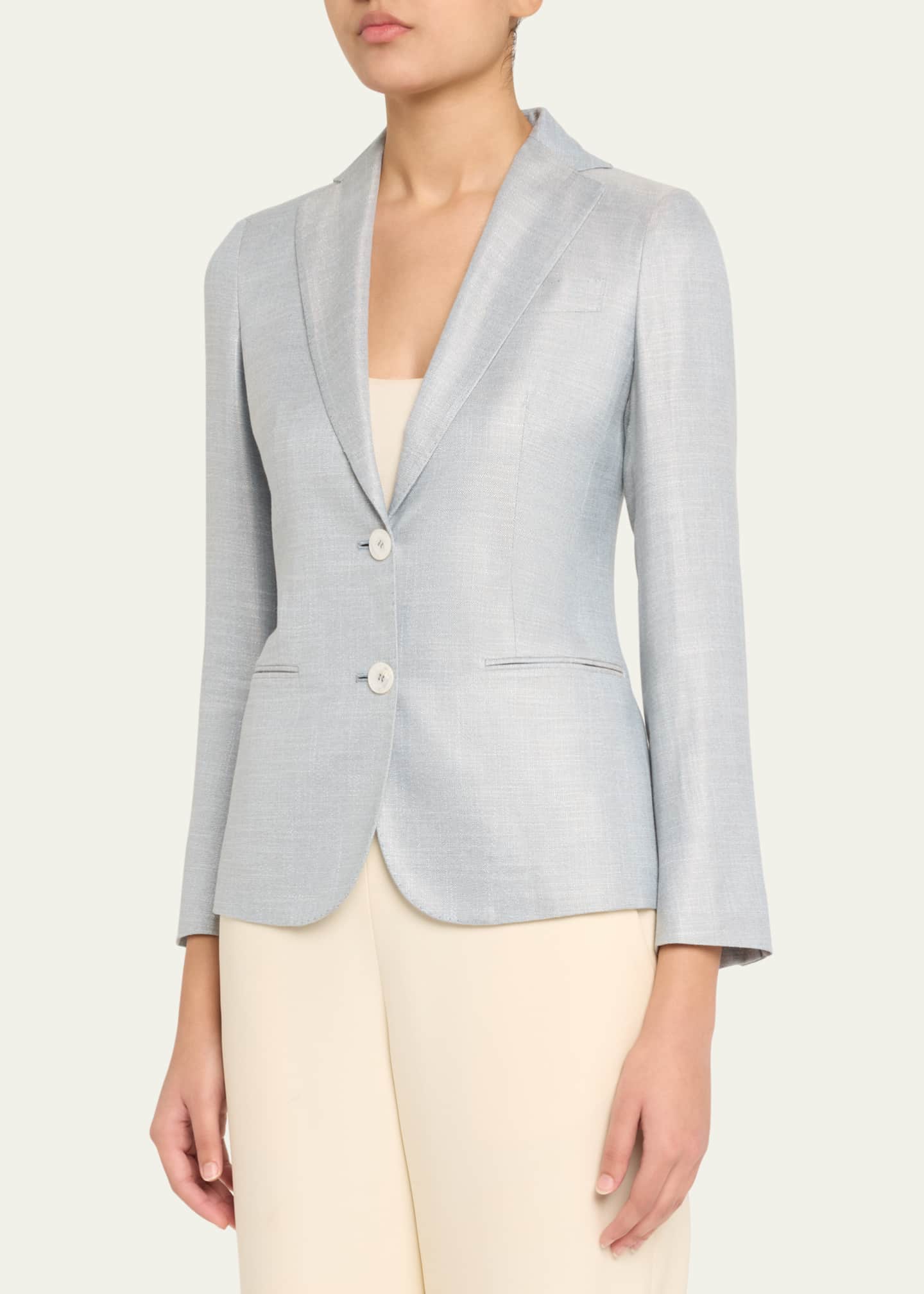 Kiton Singled Breasted Bamboo Jacket Image 4 of 5