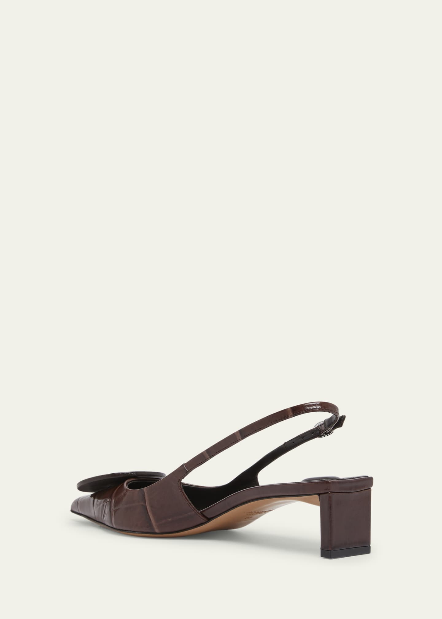 Jacquemus Croc-Embossed Leather Slingback Pumps Image 4 of 6
