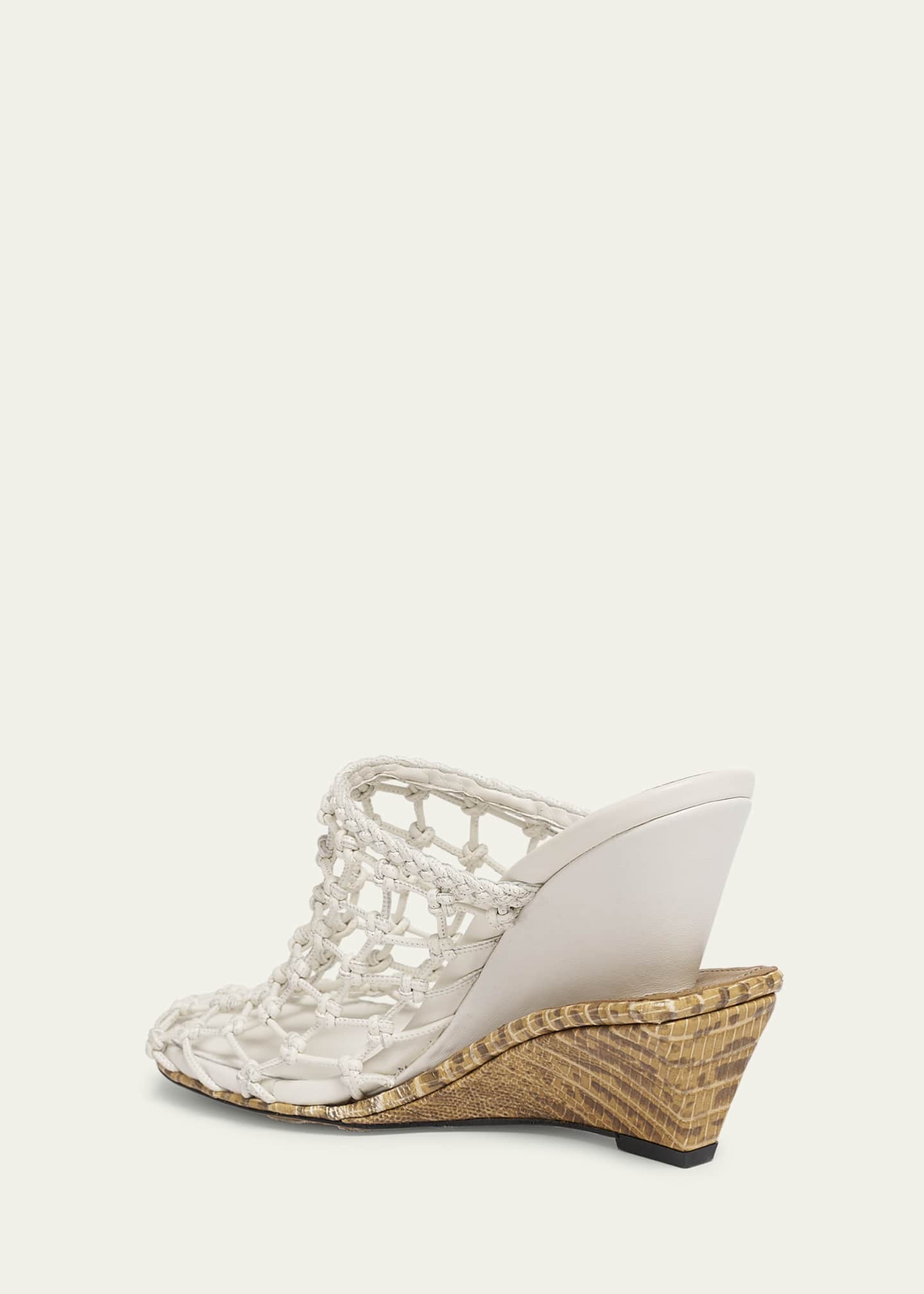 Jacquemus Les Doubles Snake-Print Tresses Wedge Mules Image 2 of 4