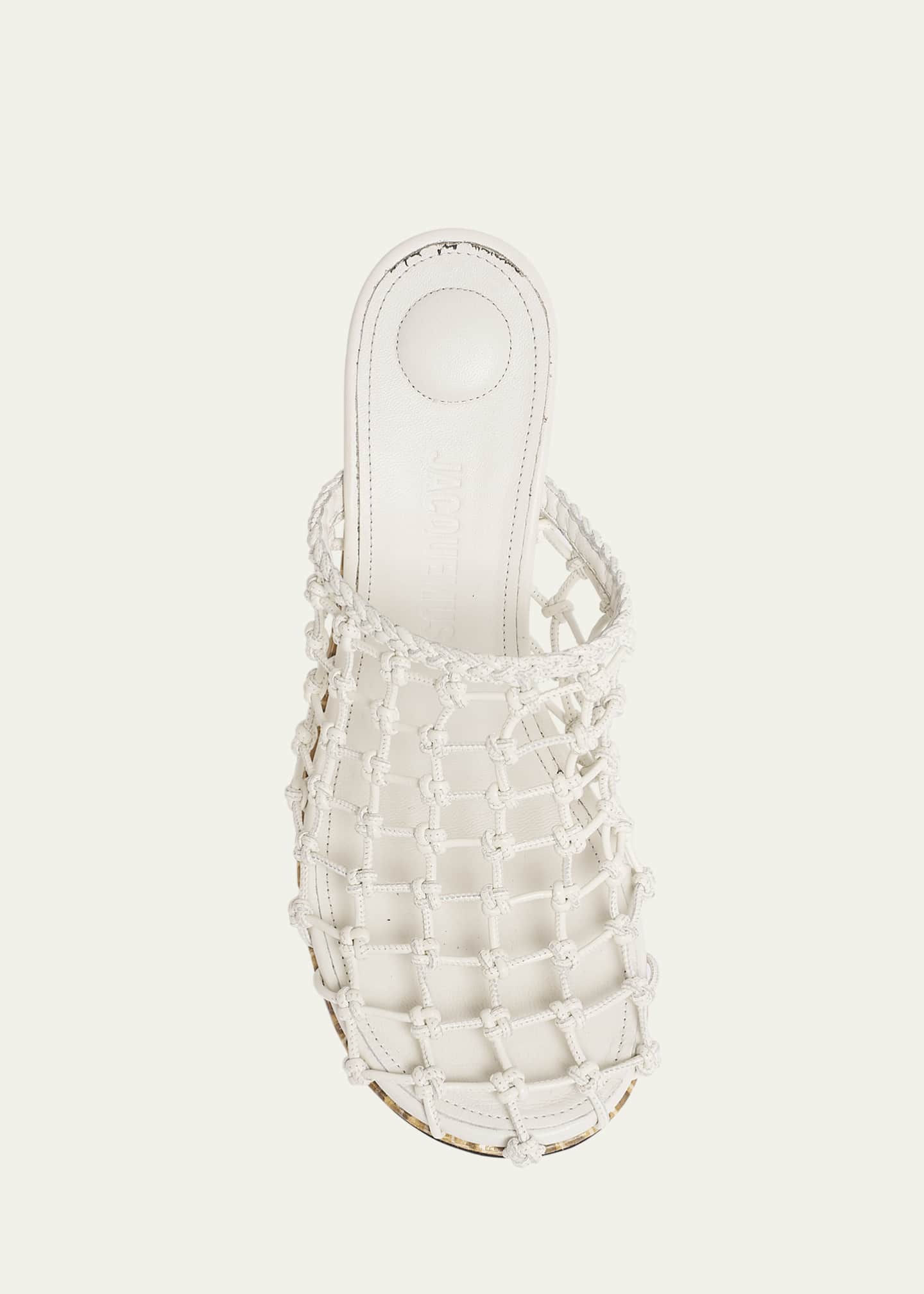 Jacquemus Les Doubles Snake-Print Tresses Wedge Mules Image 4 of 4