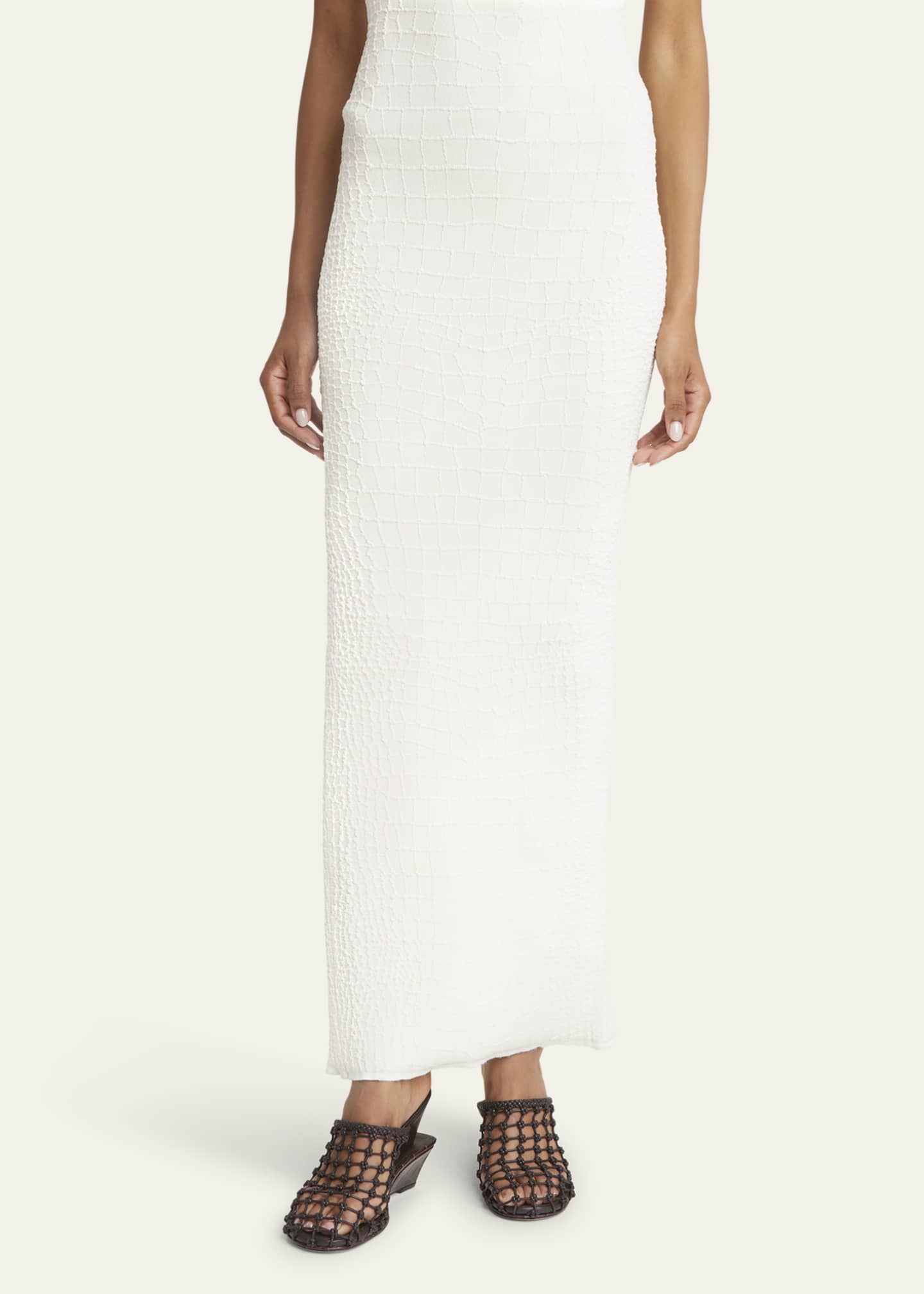 Jacquemus Les Doubles Tresses Croc-Embossed Wedge Mules Image 2 of 6