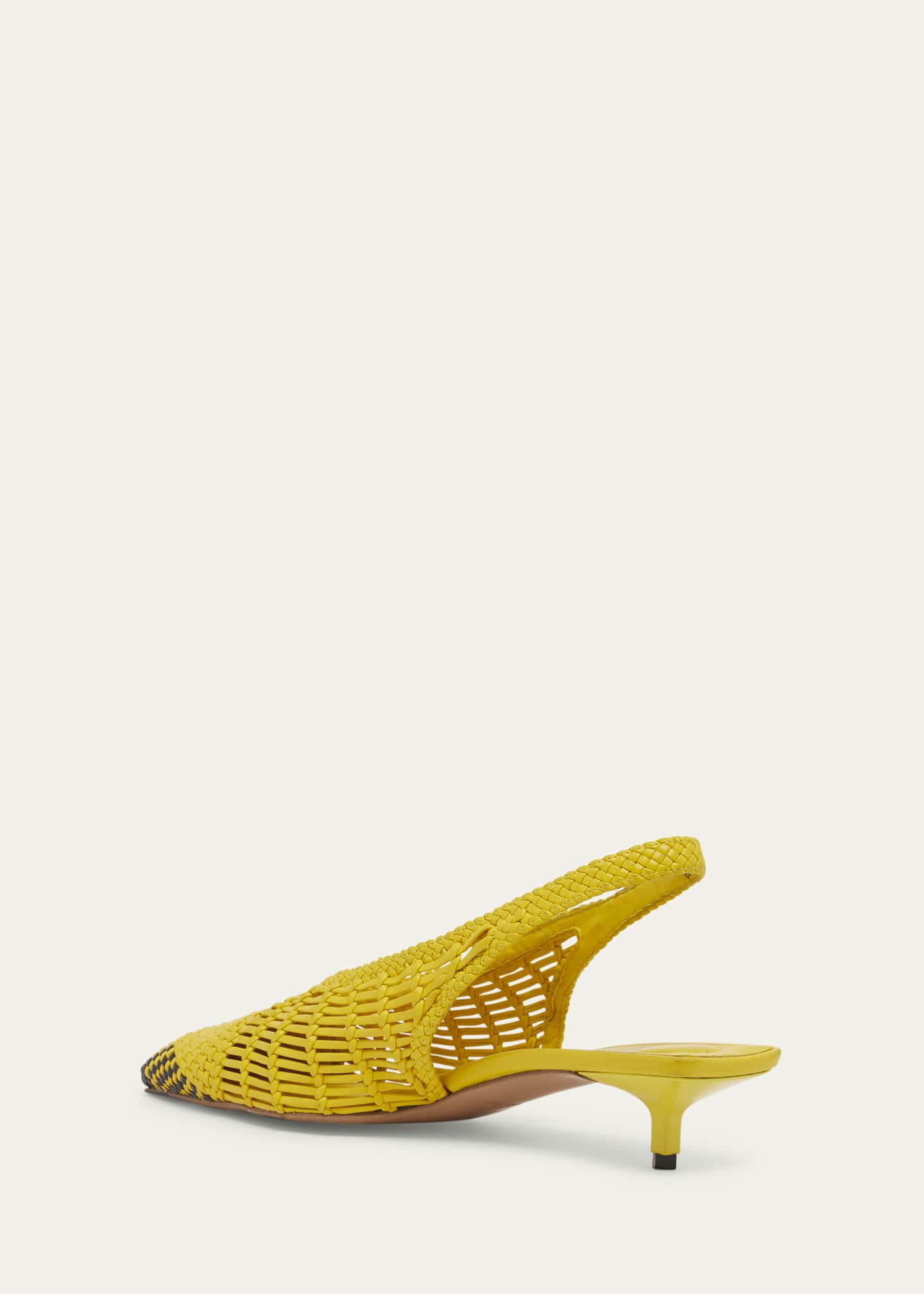 Jacquemus Les Cubisto Woven Leather Slingback Pumps Image 4 of 6