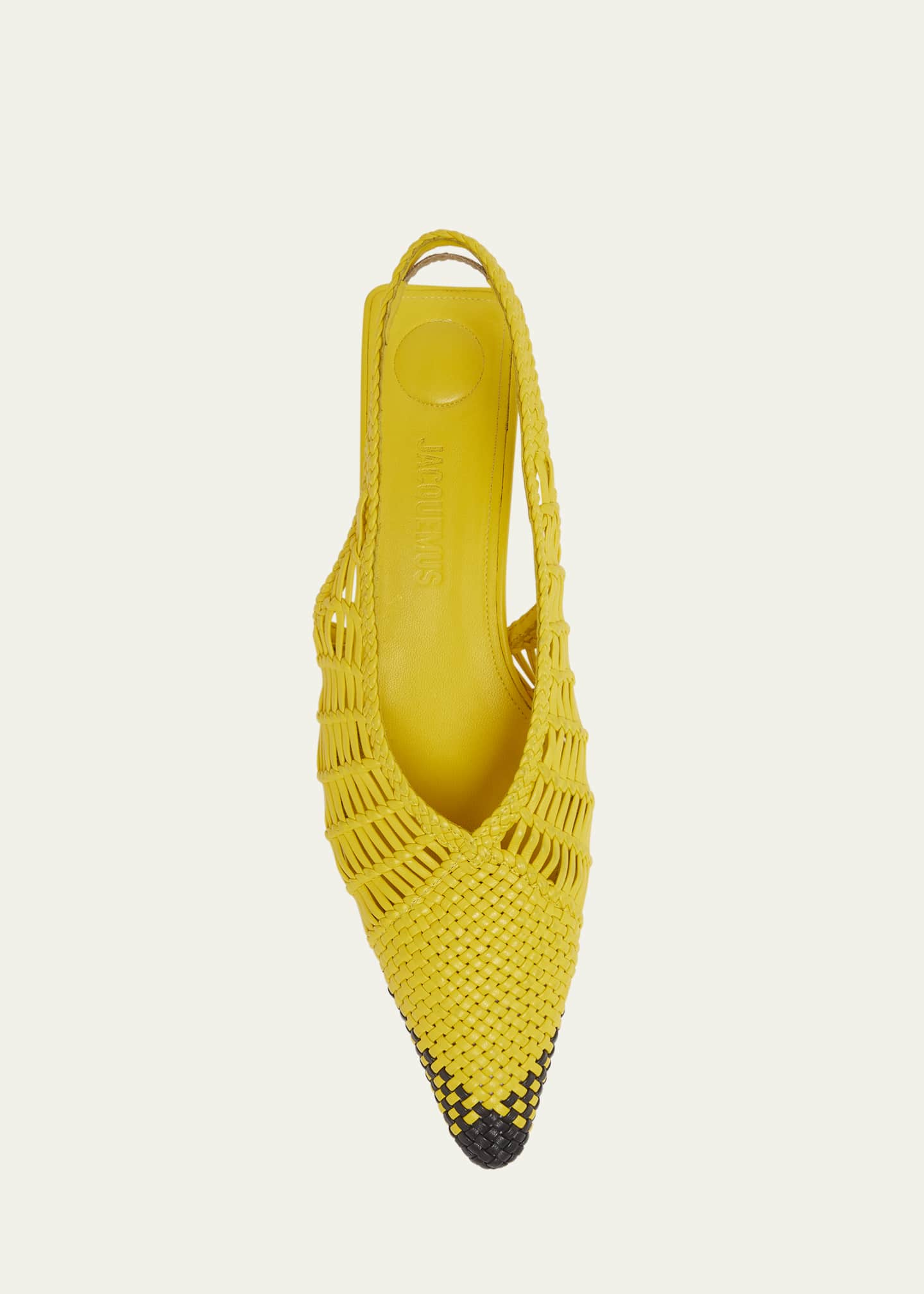Jacquemus Les Cubisto Woven Leather Slingback Pumps Image 6 of 6