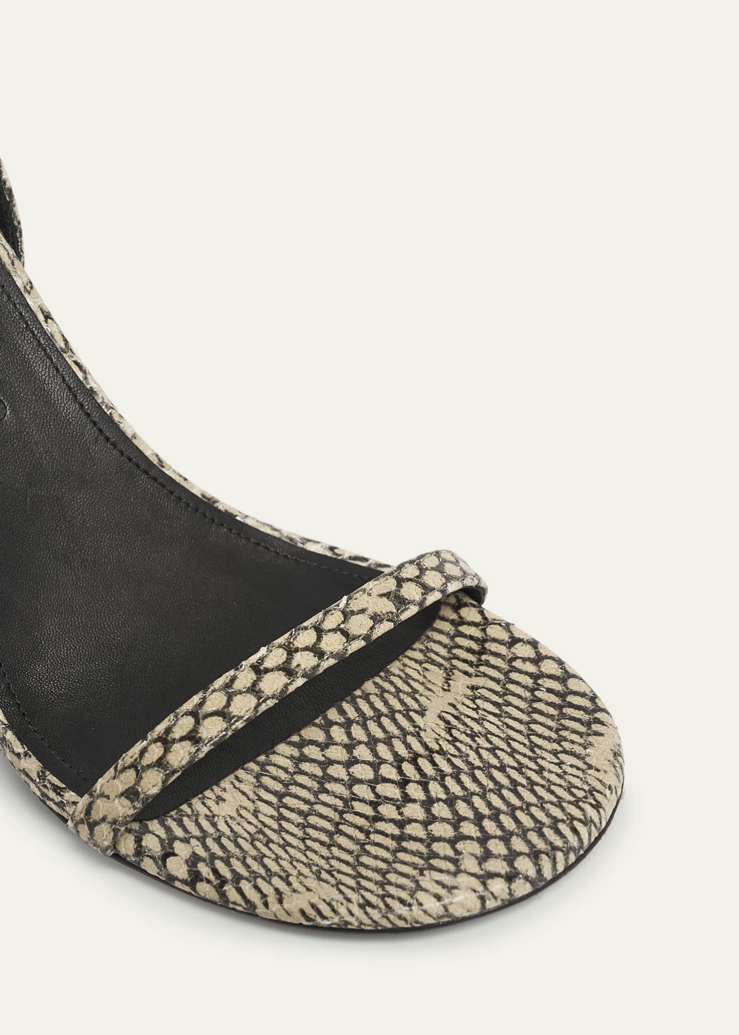 Jacquemus The Bisou Geometric Snake-Embossed Leather Sandals Image 5 of 5