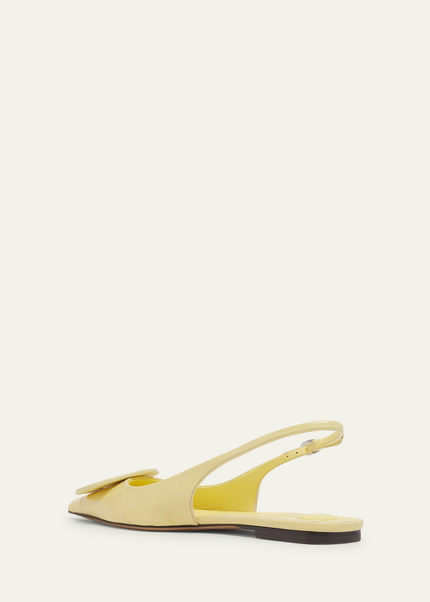 Jacquemus Slingback Croc-Embossed Leather Flats Image 4 of 5