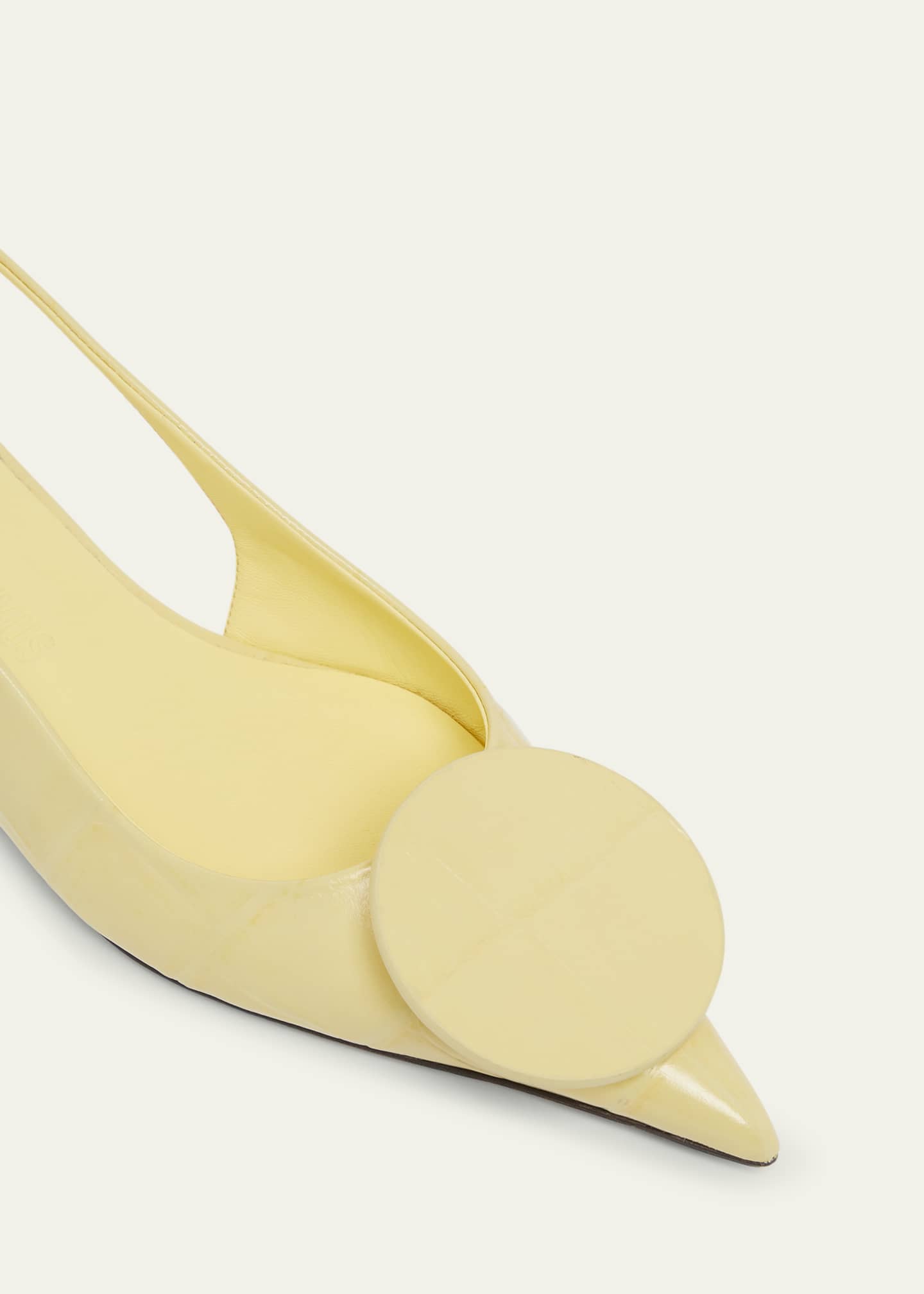 Jacquemus Slingback Croc-Embossed Leather Flats Image 5 of 5