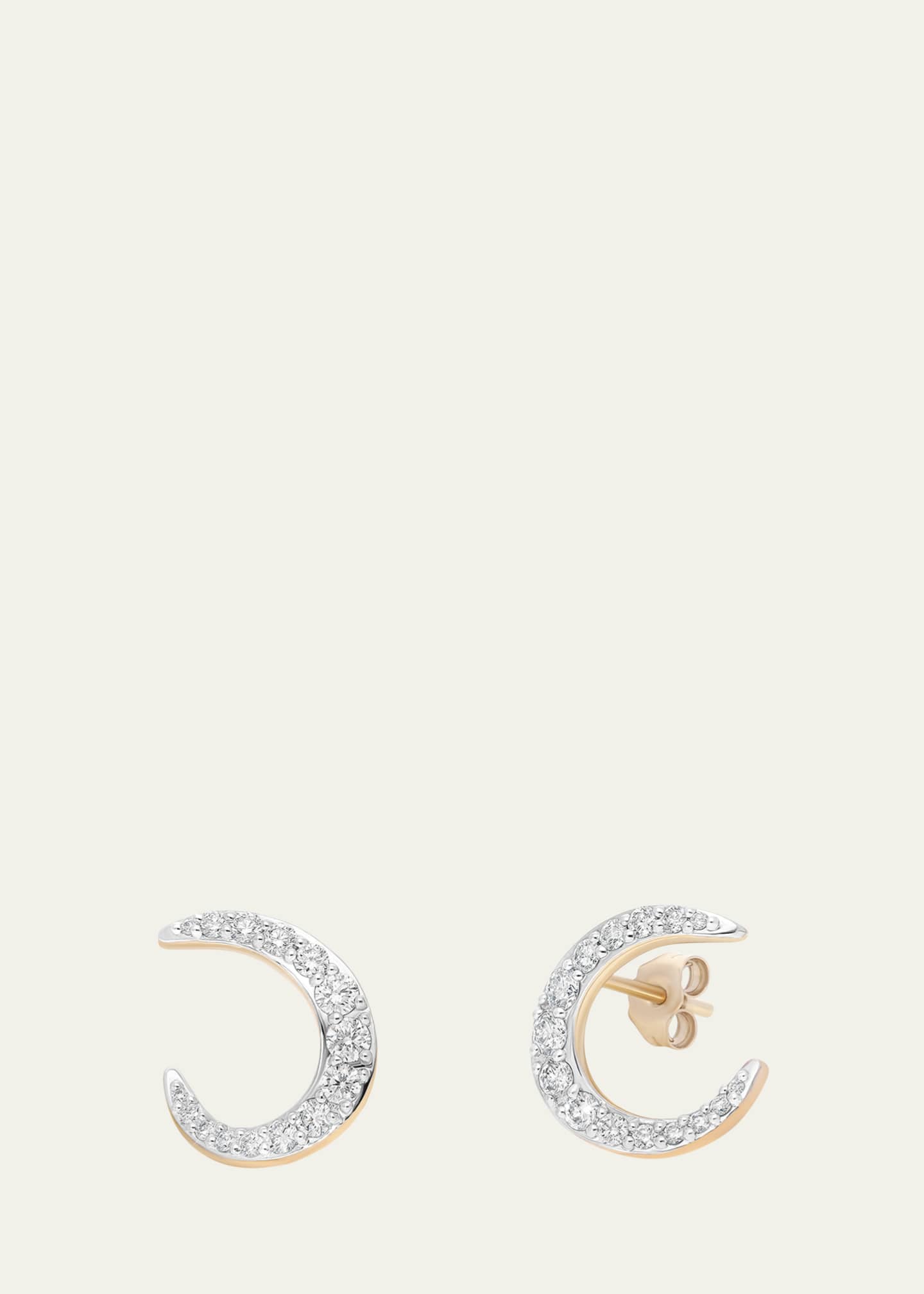 MARIE MAS 18K Rose Gold Radiant Diamond Hoop Earrings Image 1 of 4