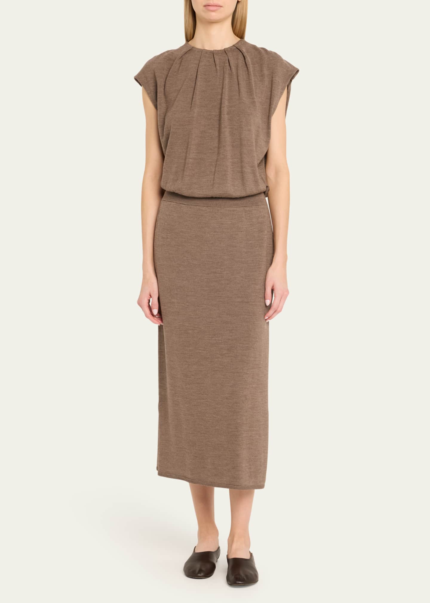 SIMKHAI Xion Draped Merino Cape Dress Image 2 of 5