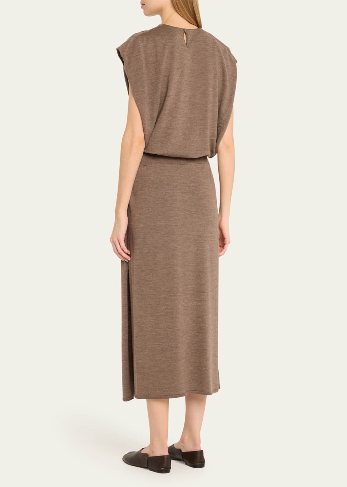 SIMKHAI Xion Draped Merino Cape Dress Image 3 of 5
