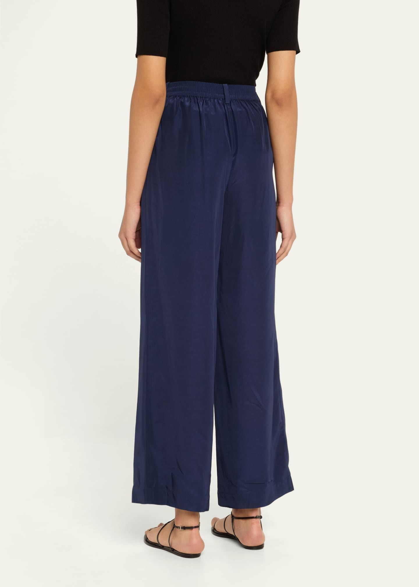 SIMKHAI Sydnie Pleated Satin Pants Image 3 of 5