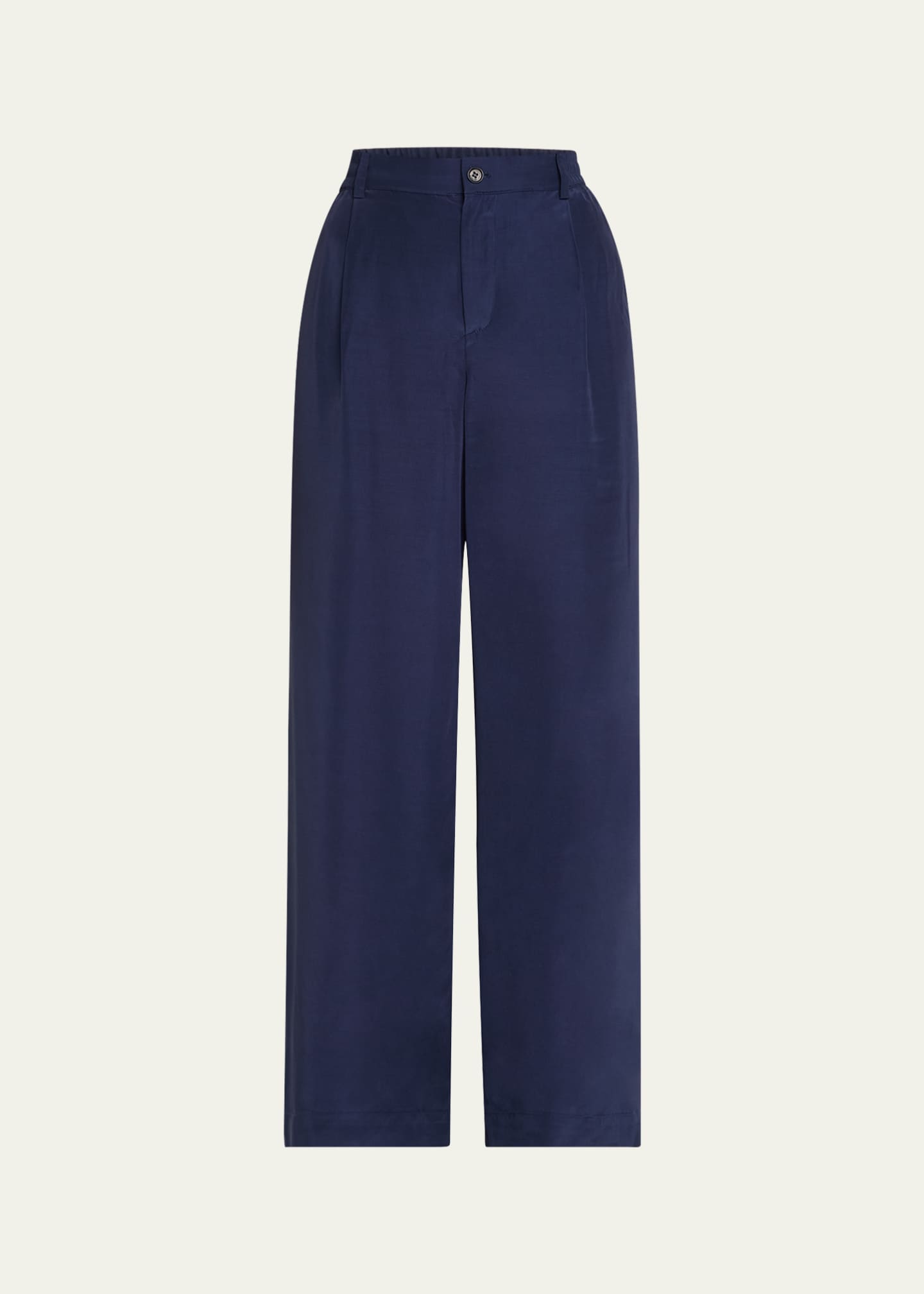 SIMKHAI Sydnie Pleated Satin Pants Image 1 of 5