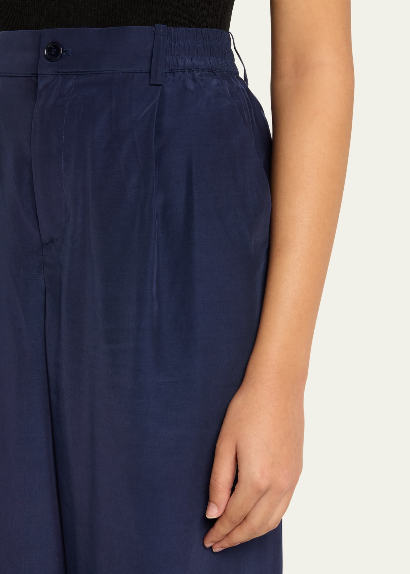 SIMKHAI Sydnie Pleated Satin Pants Image 5 of 5