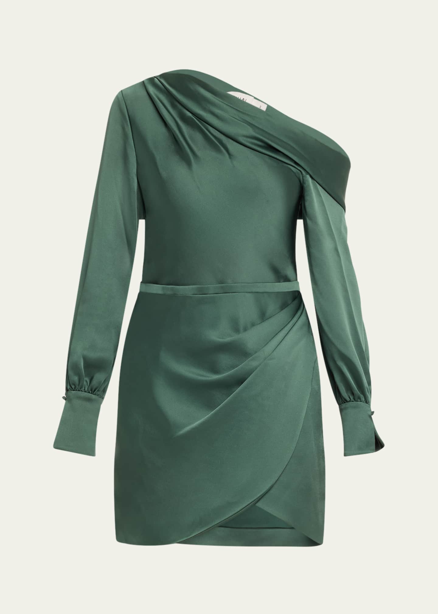 SIMKHAI Cameron Draped One-Shoulder Mini Dress Image 1 of 5