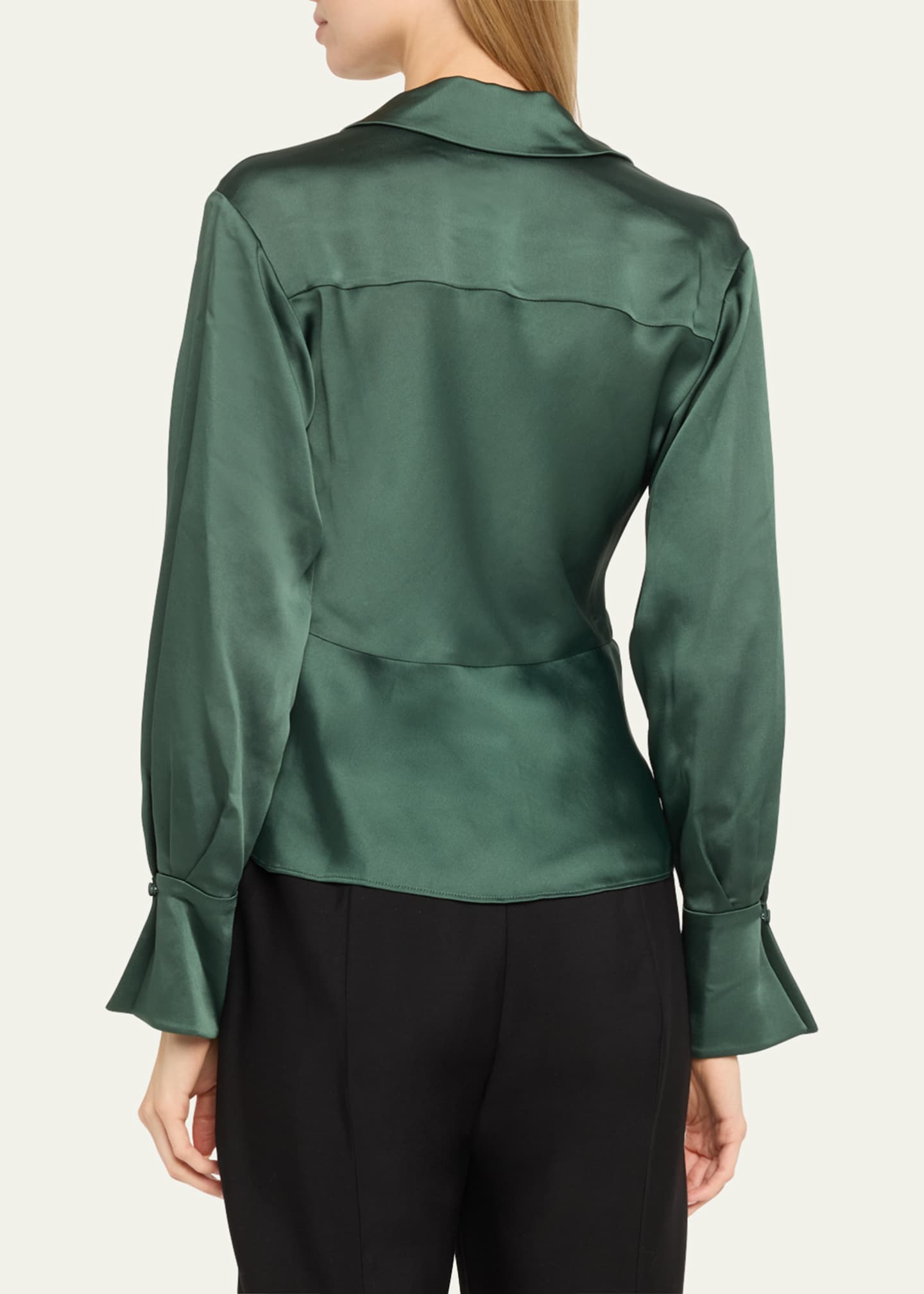 SIMKHAI Valya Satin Long-Sleeve Shirt Image 3 of 5