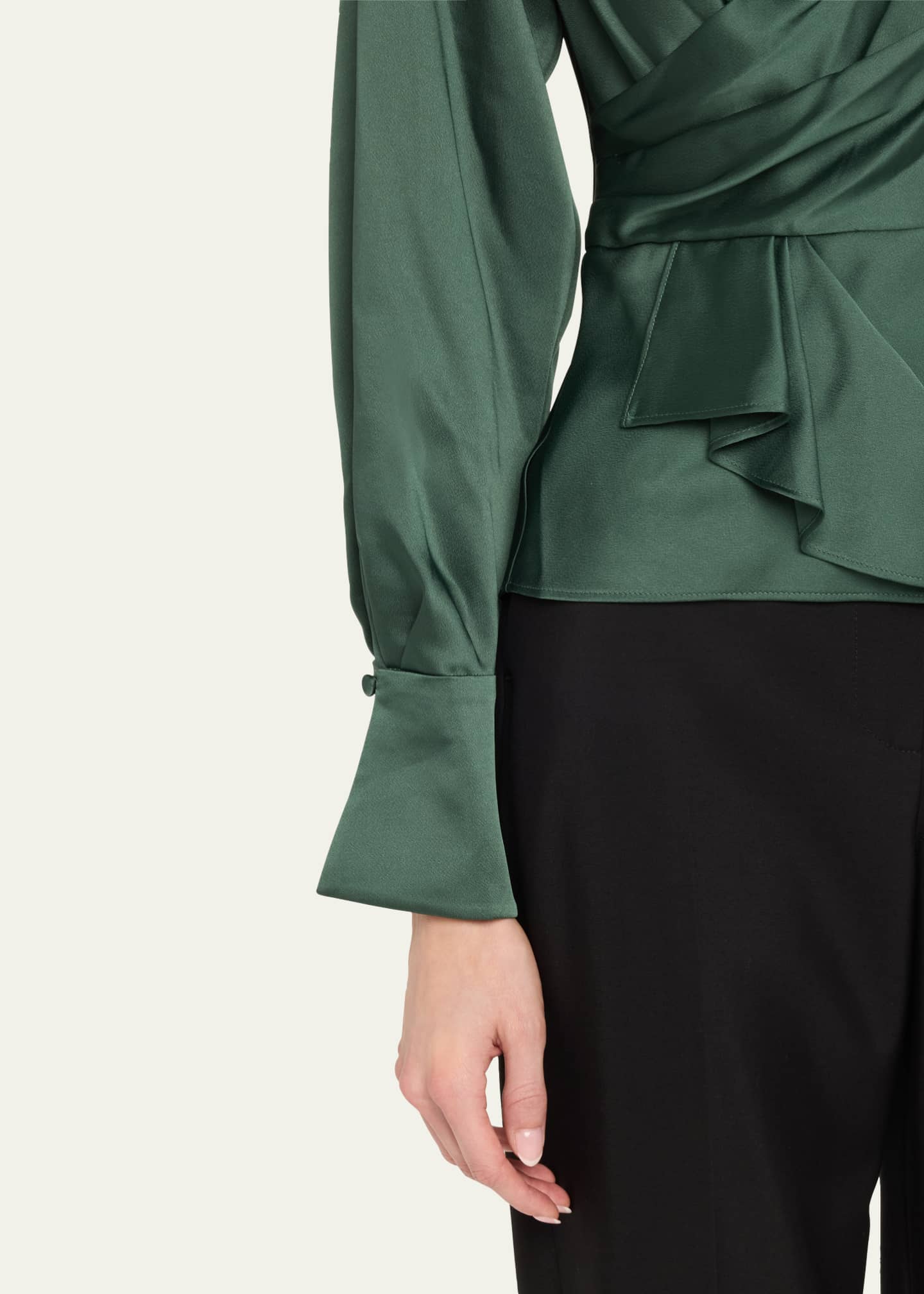SIMKHAI Valya Satin Long-Sleeve Shirt Image 5 of 5
