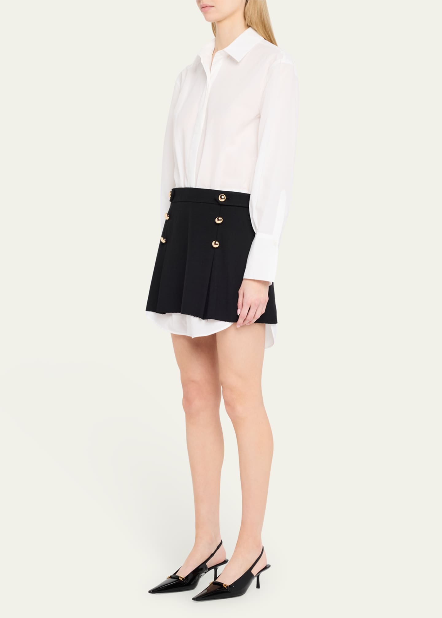 Warren Long-Sleeve Combo Shirtdress
