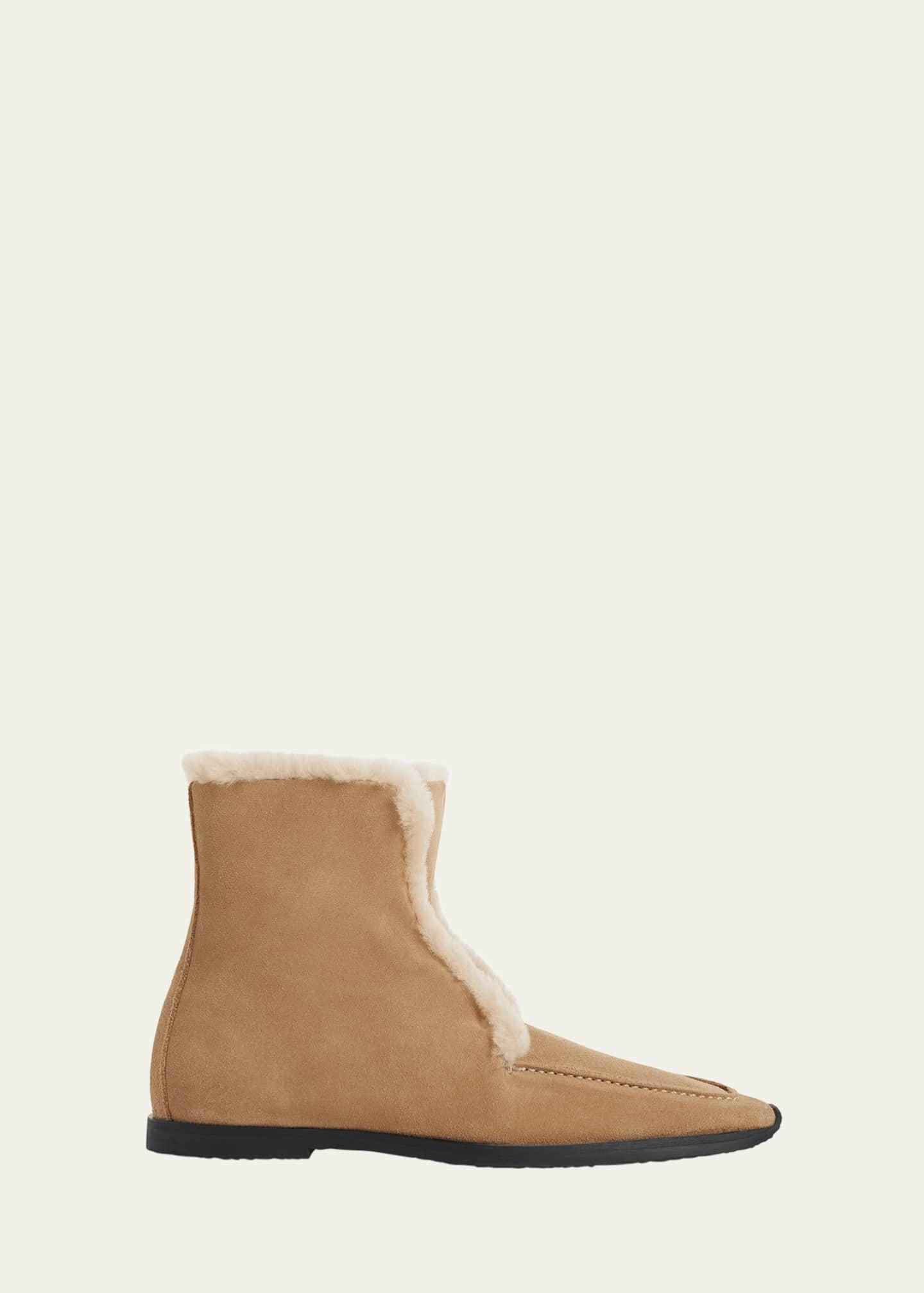 Toteme Suede Shearling Winter Booties