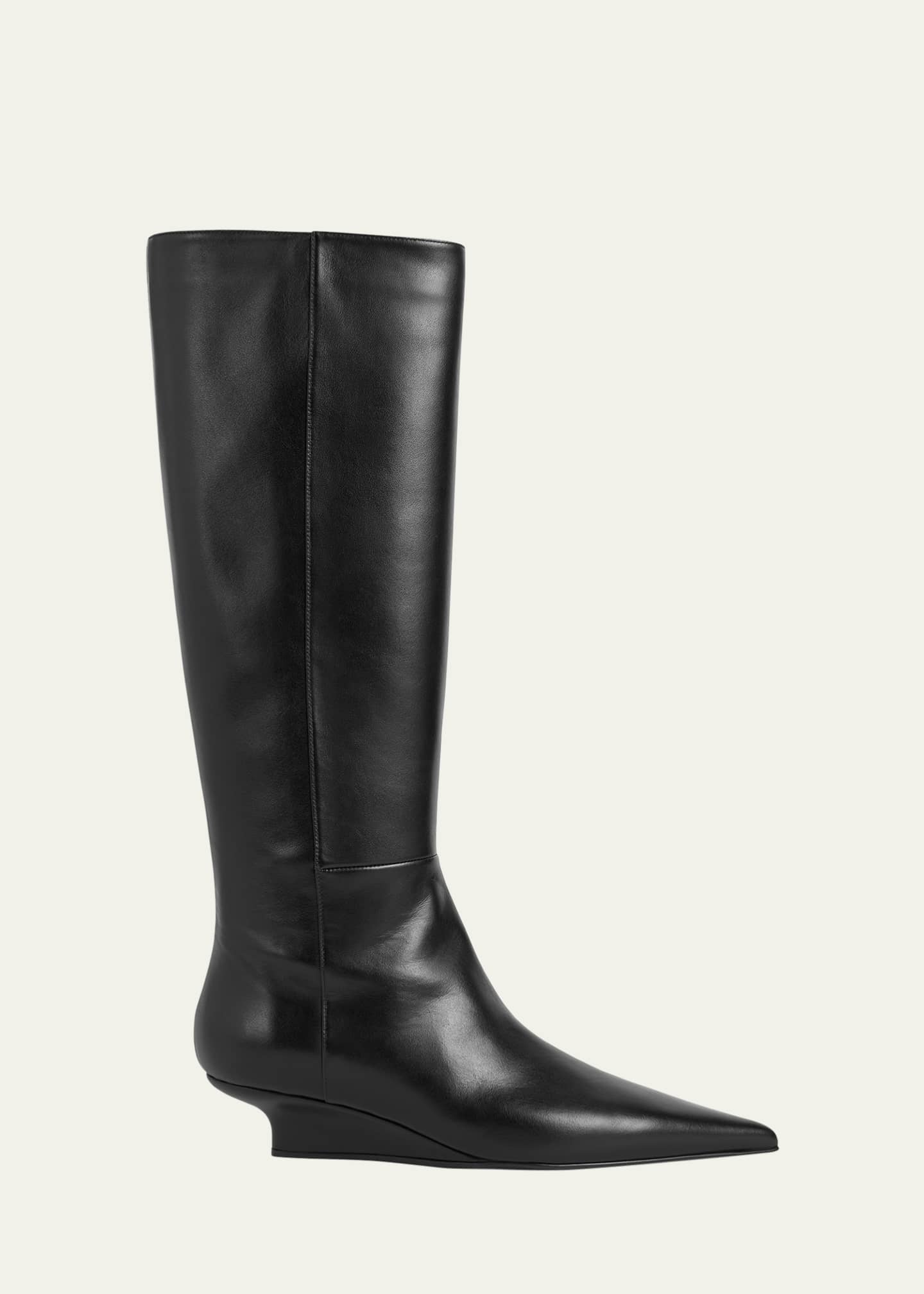 Toteme Sharp Leather Knee-High Boots Image 1 of 6