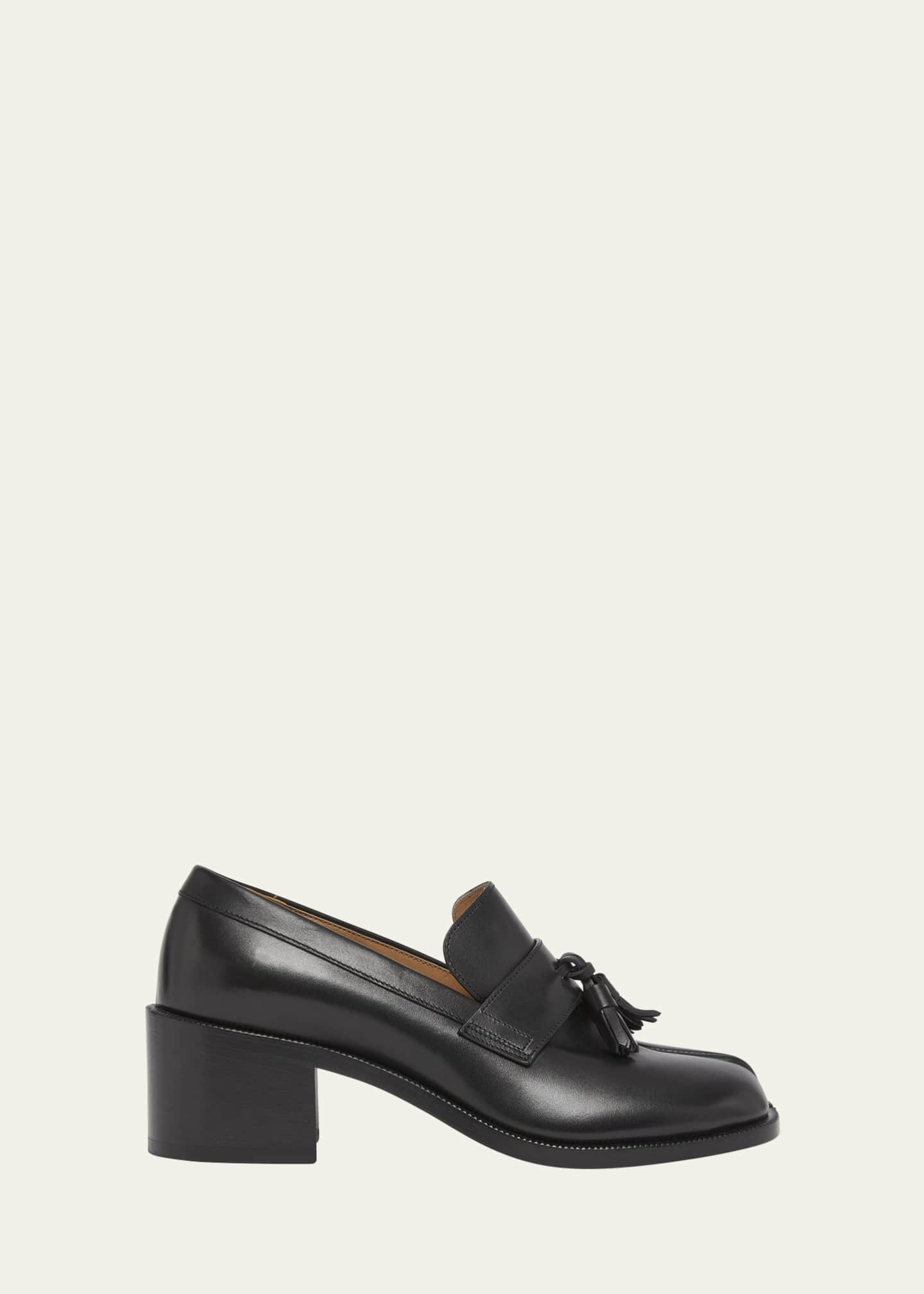 Maison Margiela Tabi-Toe Leather Tassel Block-Heel Loafers Image 1 of 5