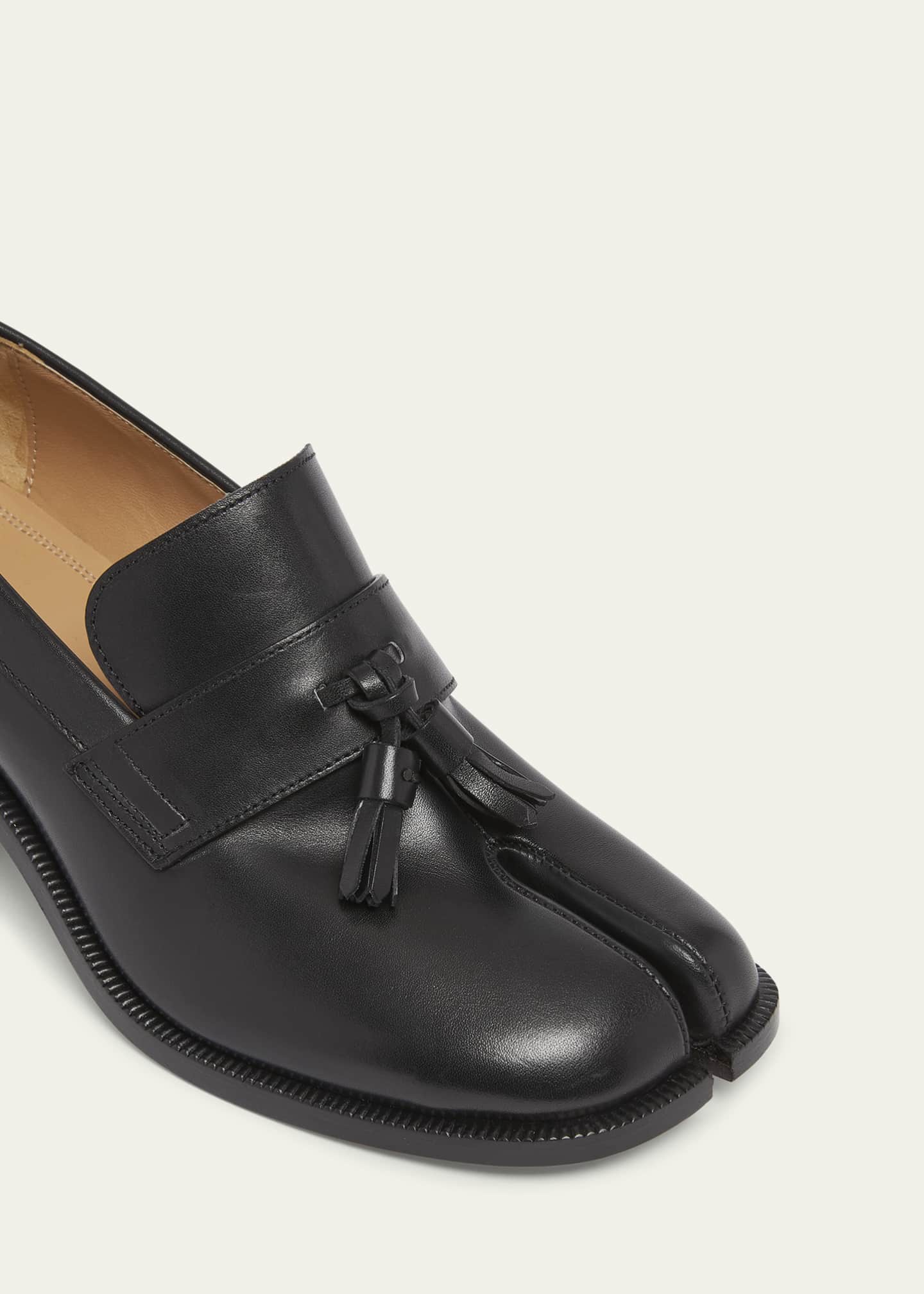Maison Margiela Tabi-Toe Leather Tassel Block-Heel Loafers Image 5 of 5