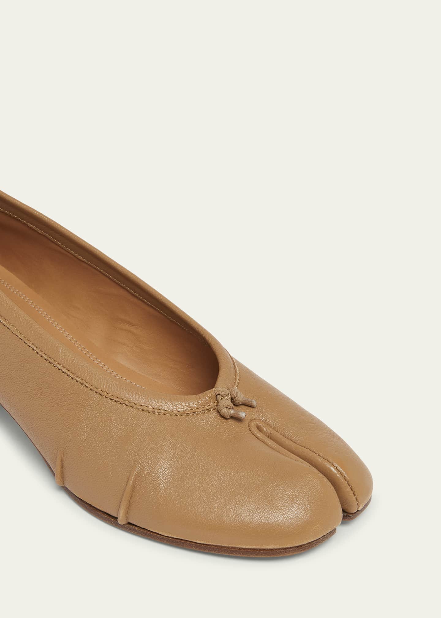 Maison Margiela Tabi Leather Split-Toe Ballerina Pumps Image 3 of 3