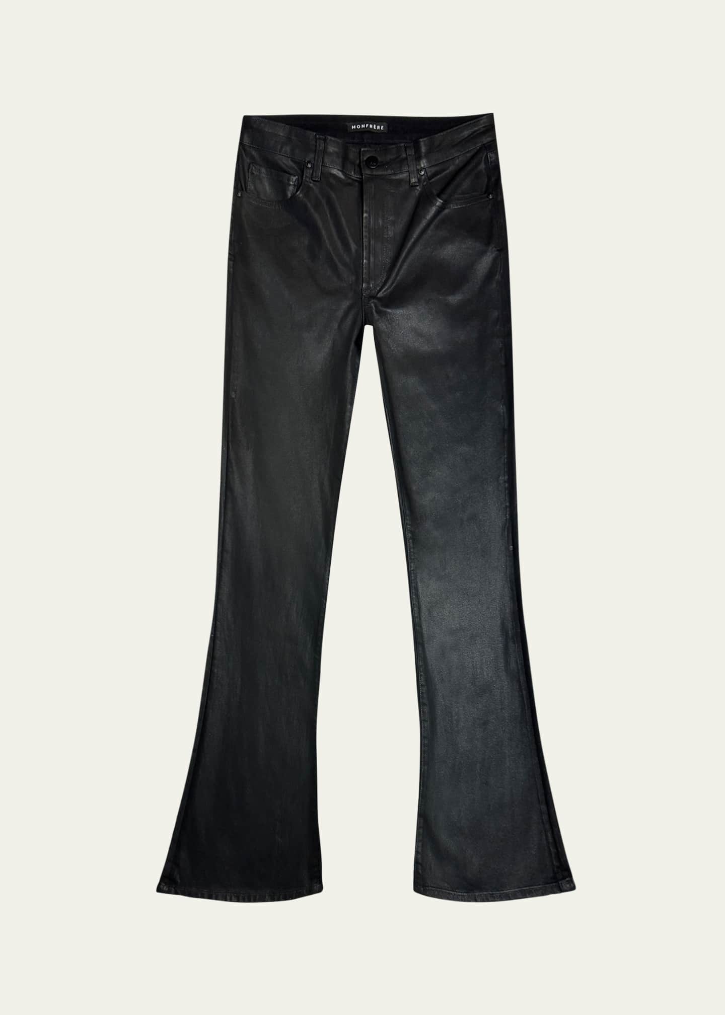 monfrere Men's Clint Coated Denim Flare Jeans