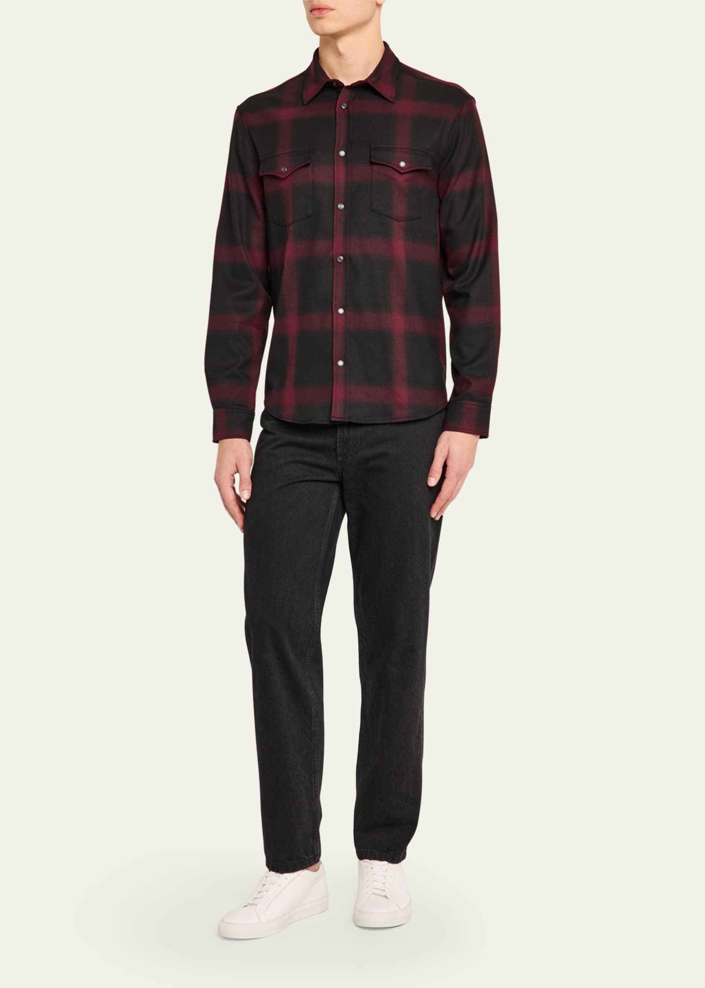 monfrere Men's Eastwood Plaid Two-Pocket Western Shirt Image 2 of 5