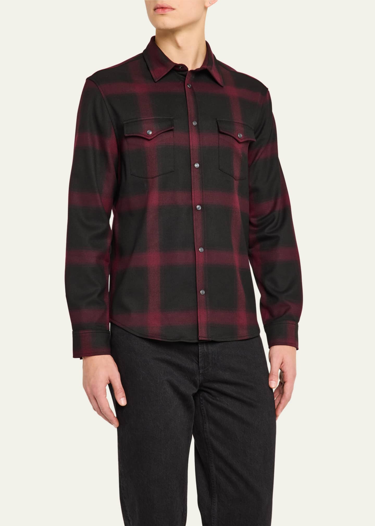 monfrere Men's Eastwood Plaid Two-Pocket Western Shirt Image 4 of 5