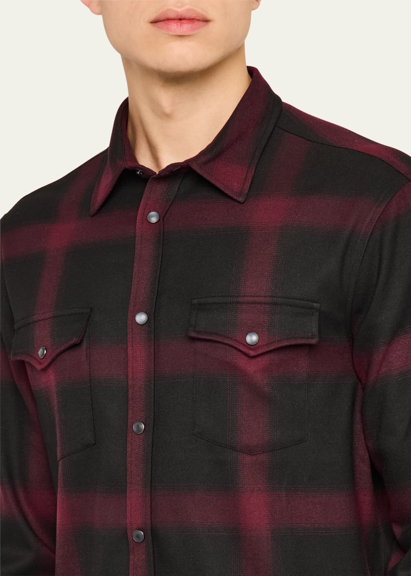 monfrere Men's Eastwood Plaid Two-Pocket Western Shirt Image 5 of 5