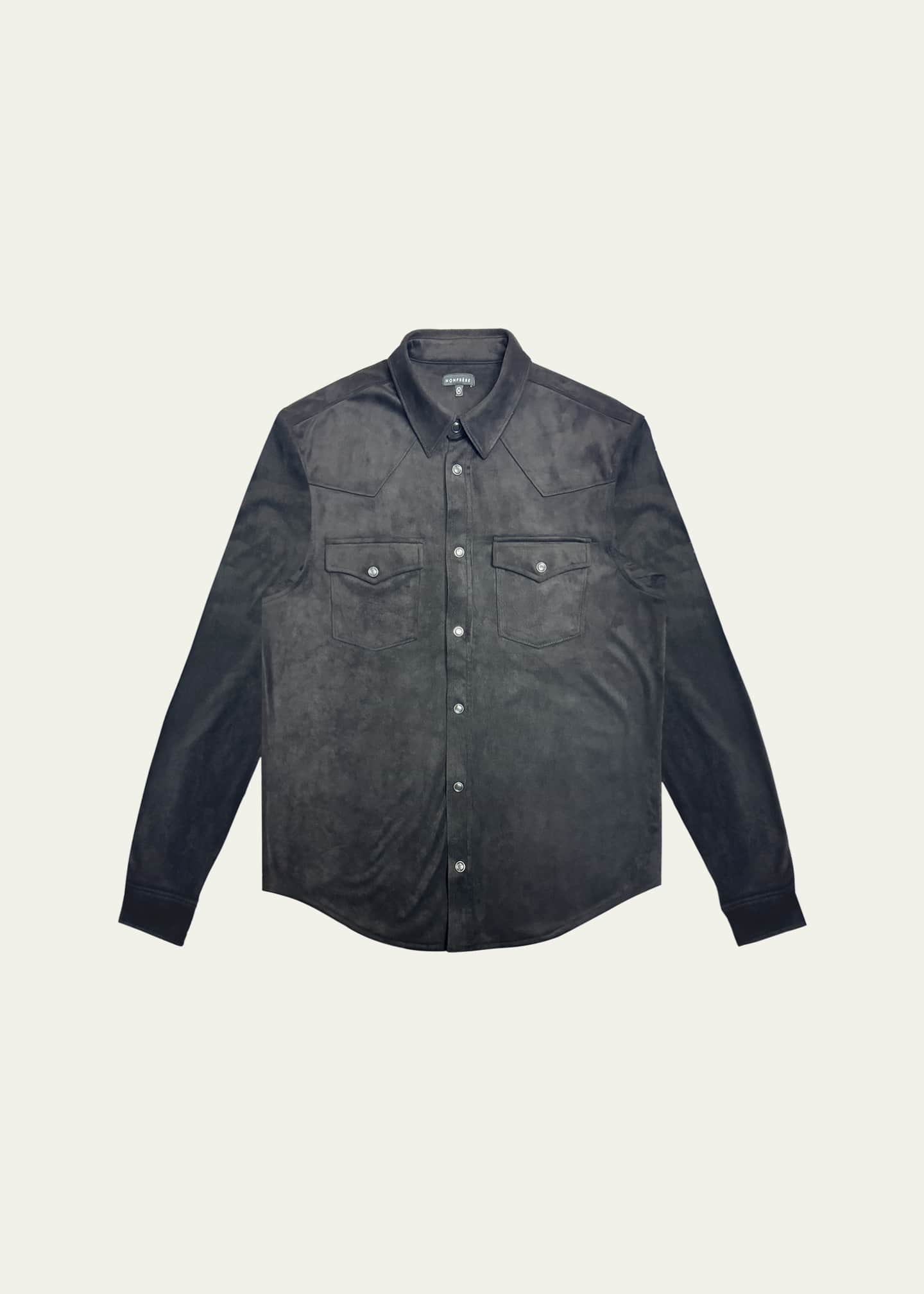 monfrere Men's Eastwood Faux-Suede Western Shirt