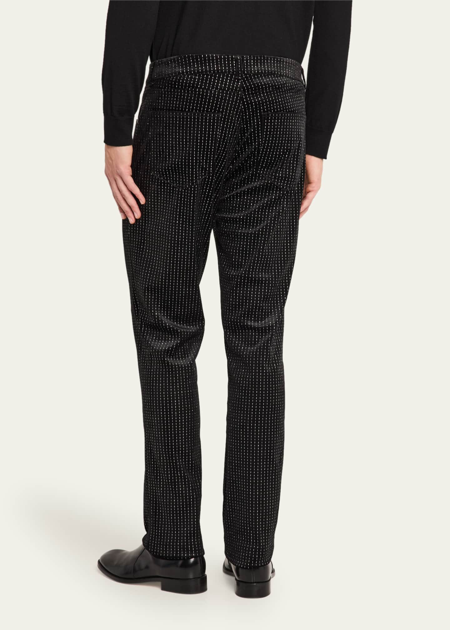 monfrere Men's Brando Black and Silver Denim Skinny Jeans Image 3 of 5