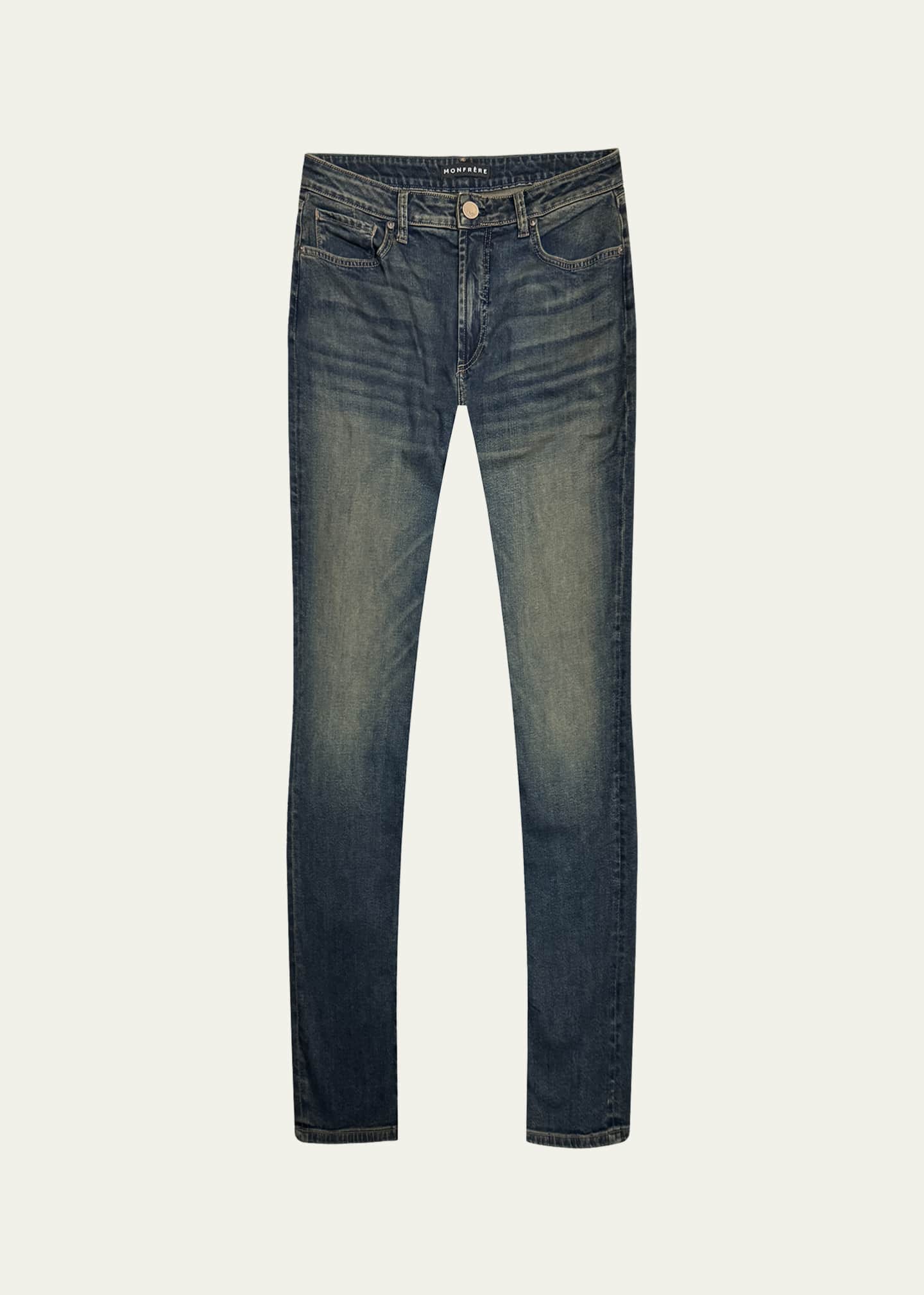 monfrere Men's Greyson Faded Dark-Wash Skinny Jeans