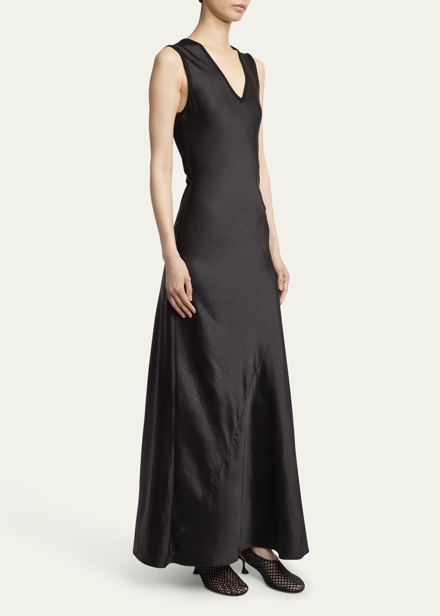 Charlotte Satin Maxi Dress - Thumbnail 4