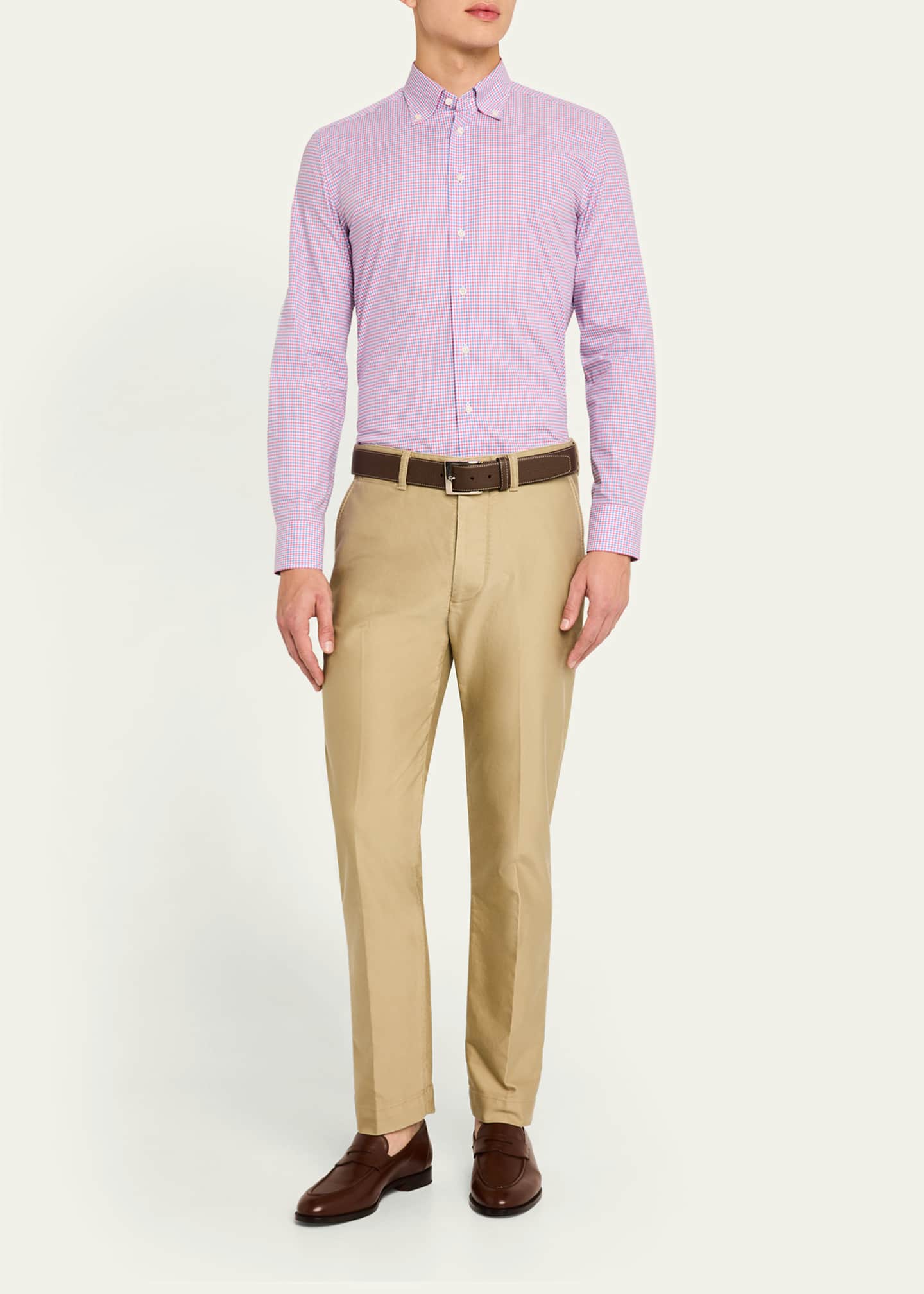 Bergdorf Goodman Men's Cotton Multi-Check Sport Shirt Image 2 of 5