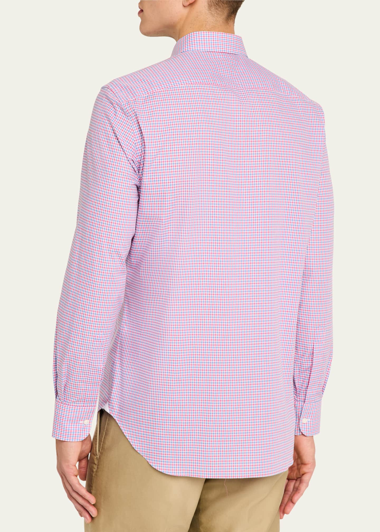 Bergdorf Goodman Men's Cotton Multi-Check Sport Shirt Image 3 of 5