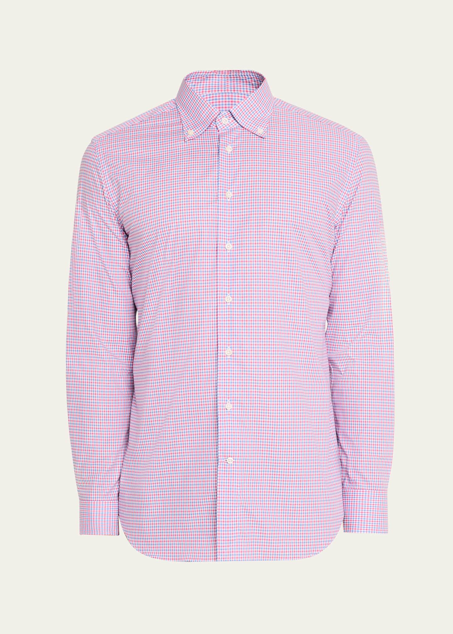 Bergdorf Goodman Men's Cotton Multi-Check Sport Shirt Image 1 of 5