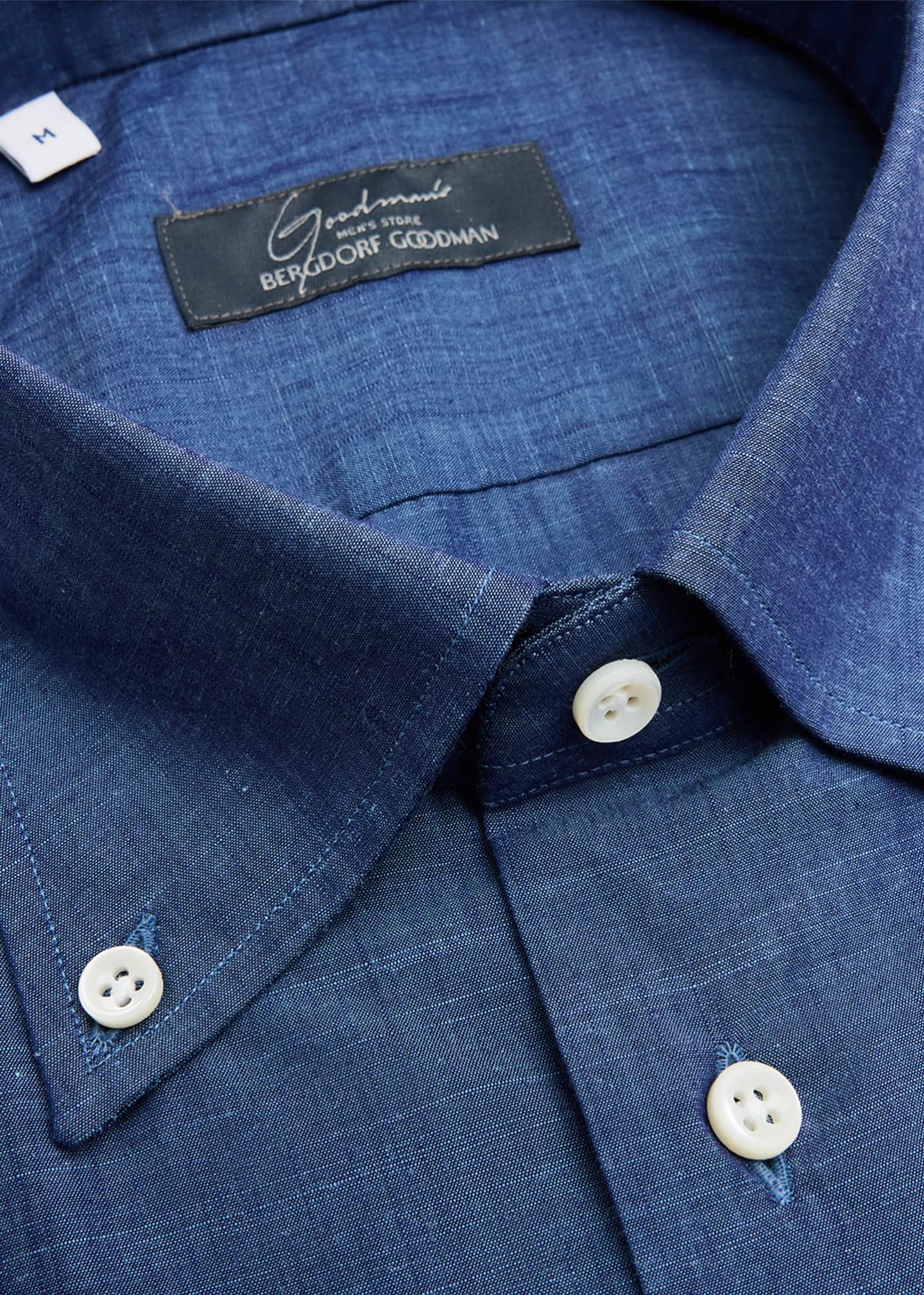 Bergdorf Goodman Men's Cotton Button-Collar Sport Shirt Image 2 of 2